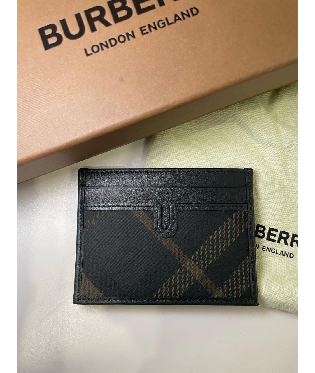 BURBERRY Черный кожаный кардхолдер, фото 6