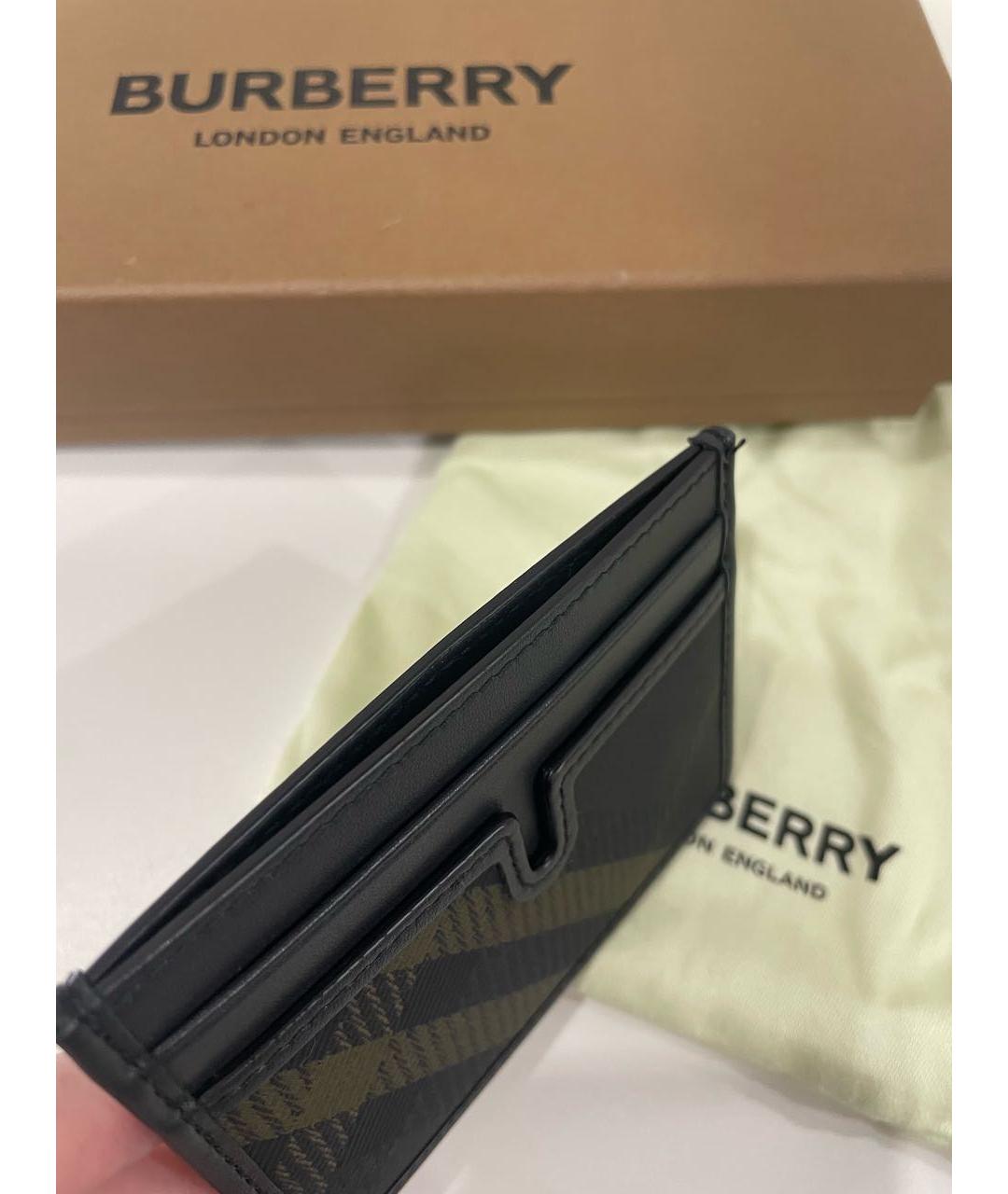 BURBERRY Черный кожаный кардхолдер, фото 5
