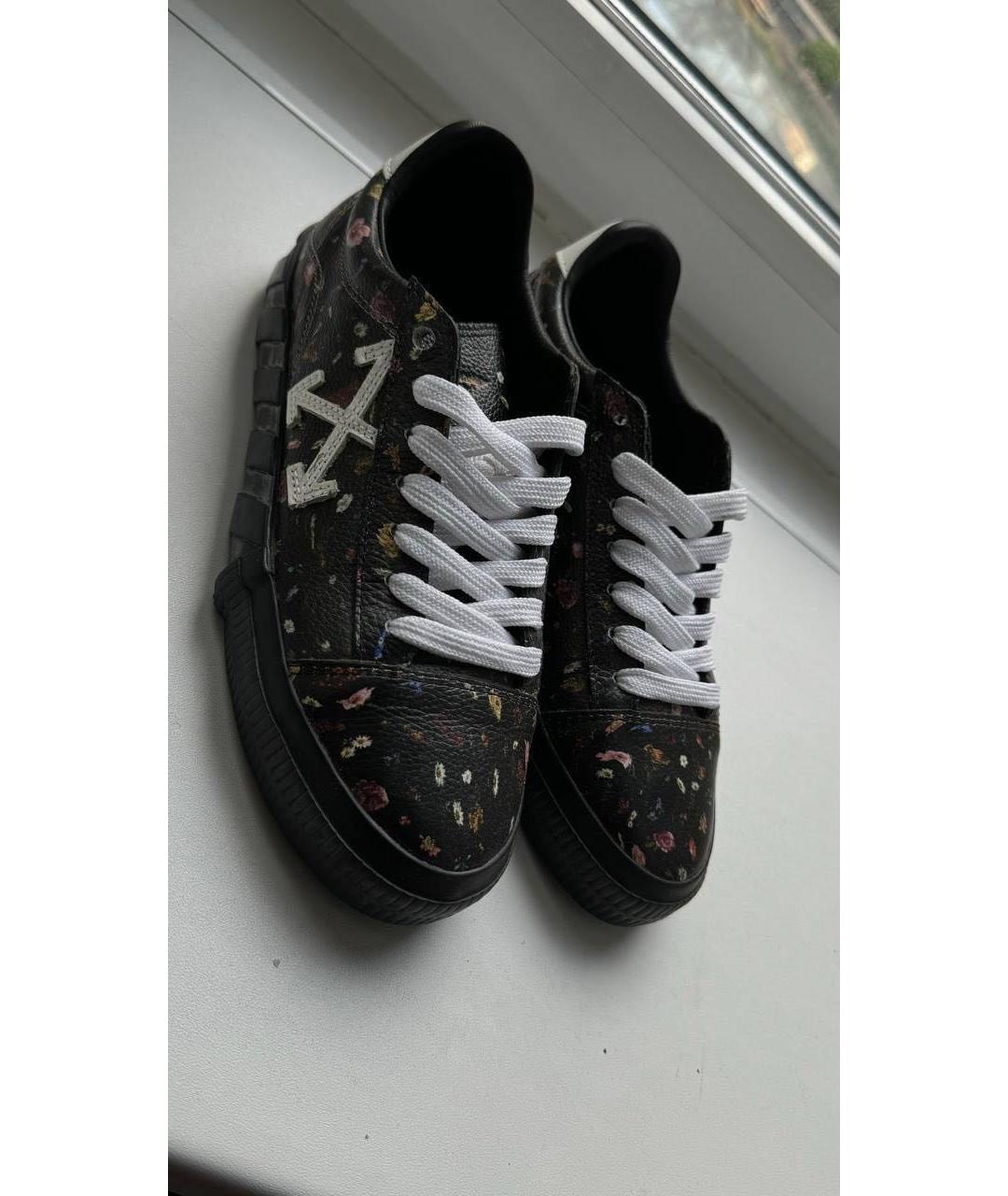 OFF-WHITE Черные кожаные кеды, фото 2