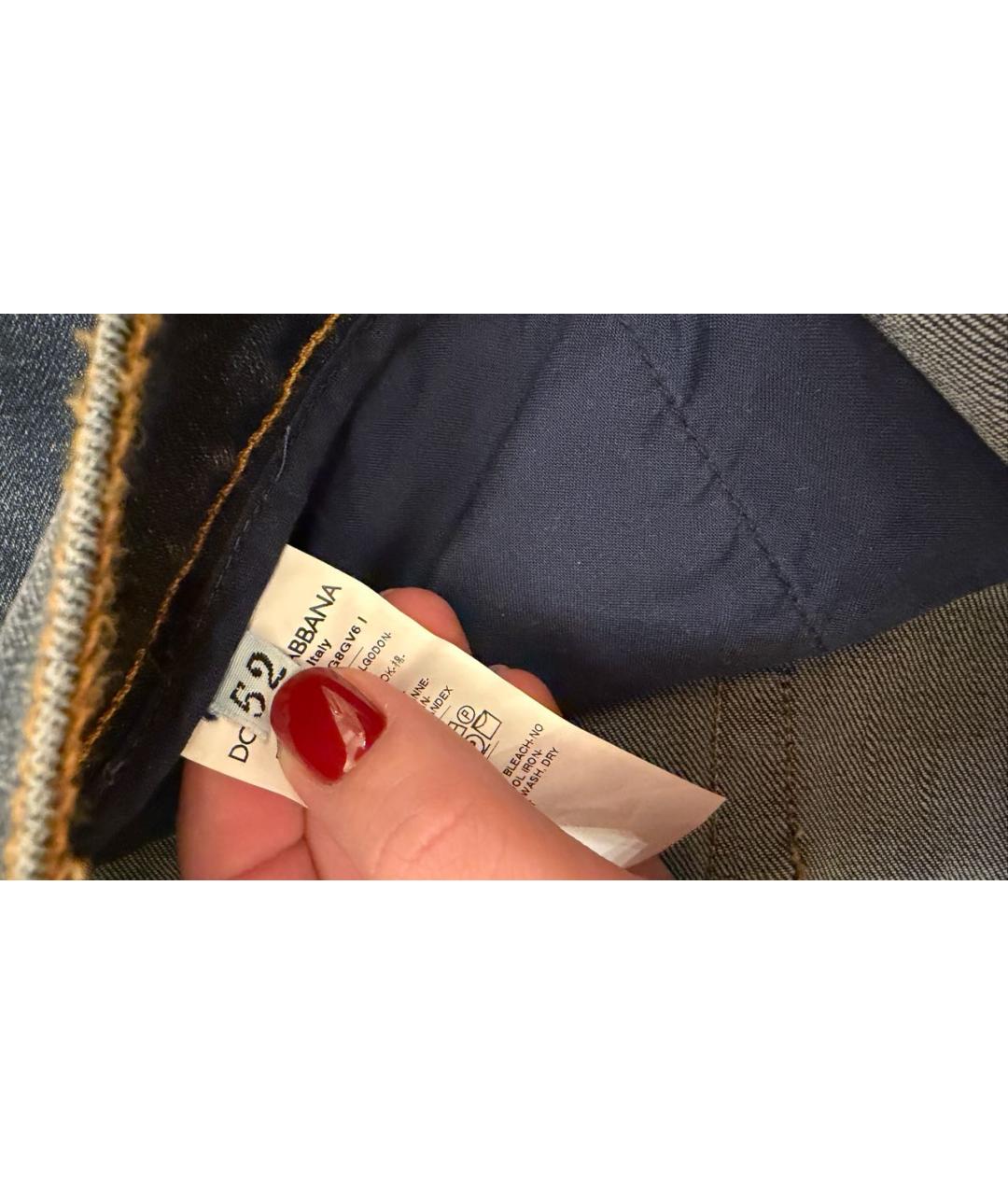 DOLCE&GABBANA Темно-синие хлопковые прямые джинсы, фото 6