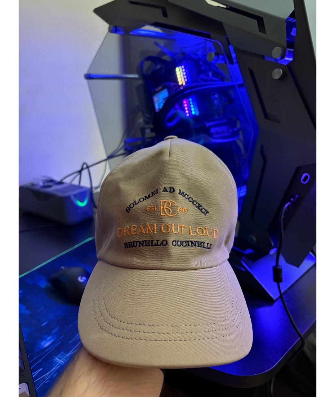 BRUNELLO CUCINELLI Бежевая хлопковая кепка/бейсболка, фото 2