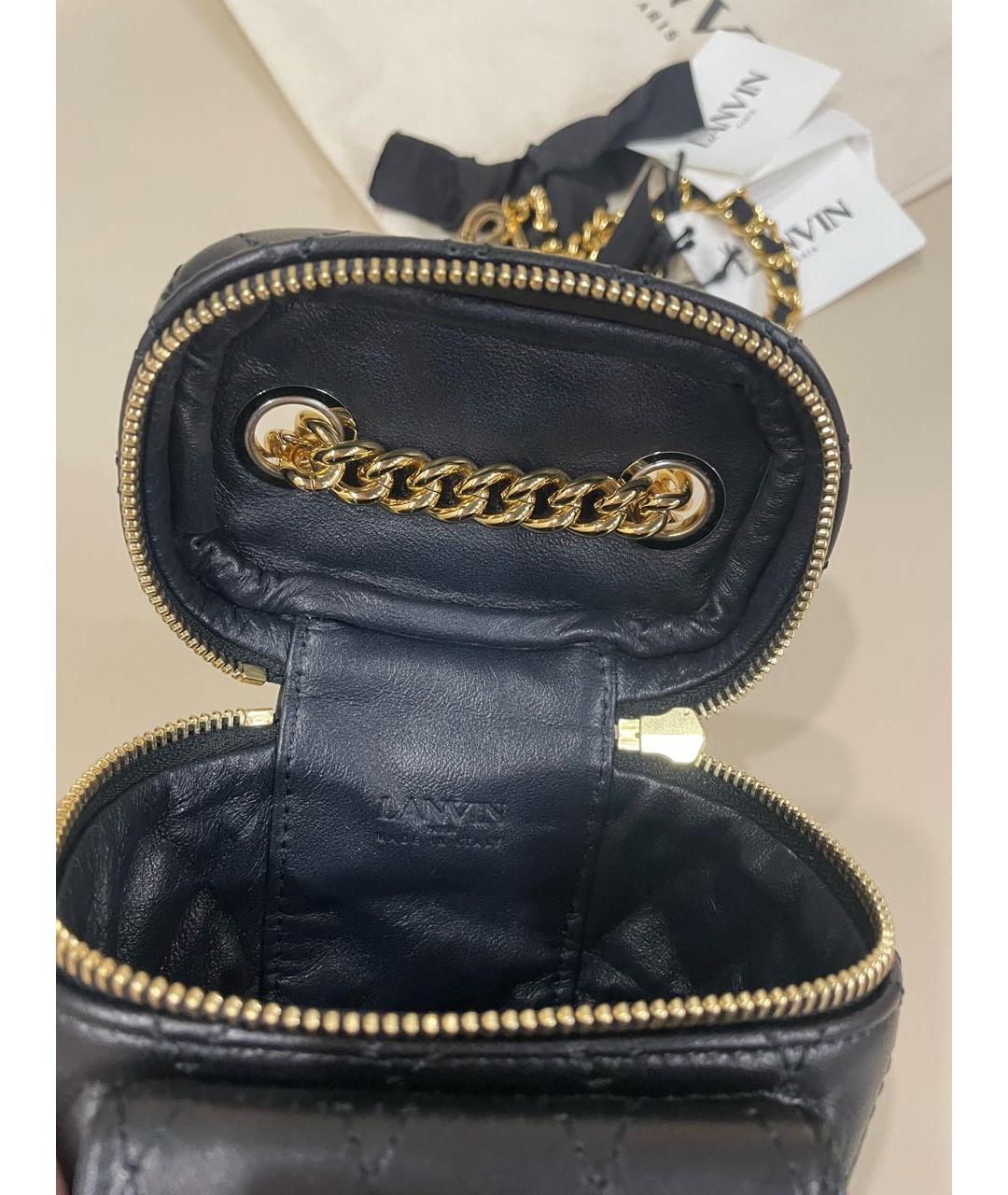 LANVIN Черная кожаная сумка через плечо, фото 5
