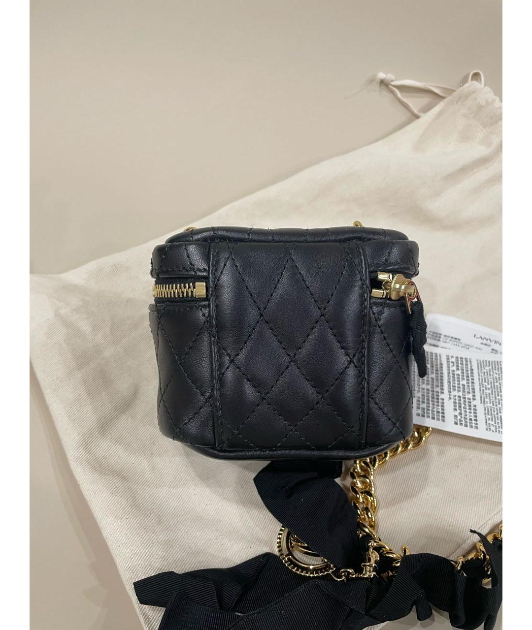 LANVIN Черная кожаная сумка через плечо, фото 8