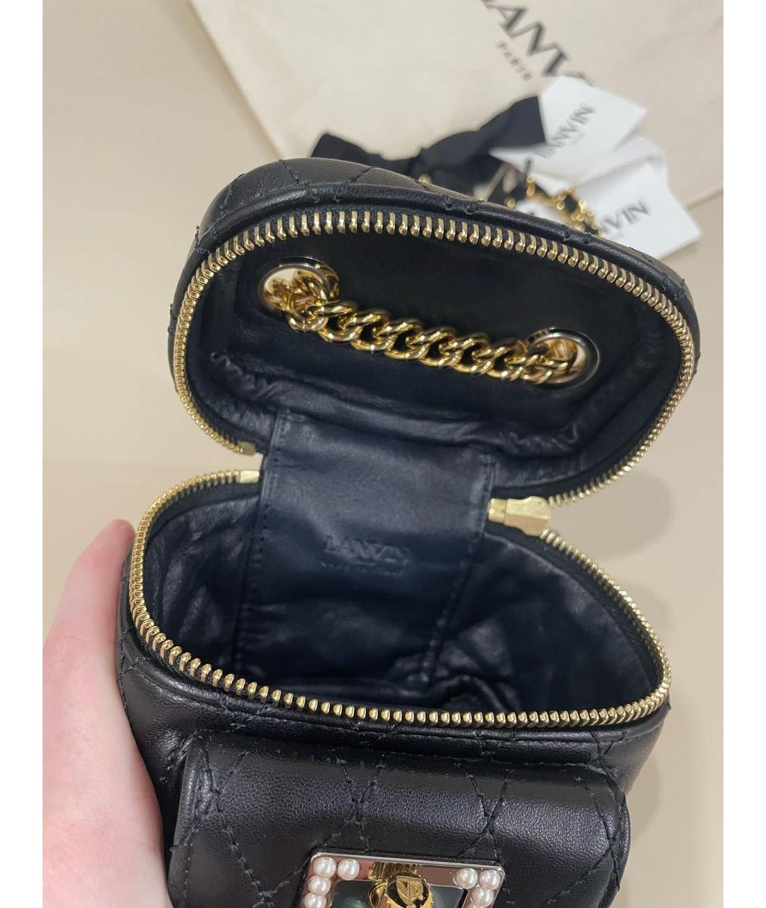 LANVIN Черная кожаная сумка через плечо, фото 7