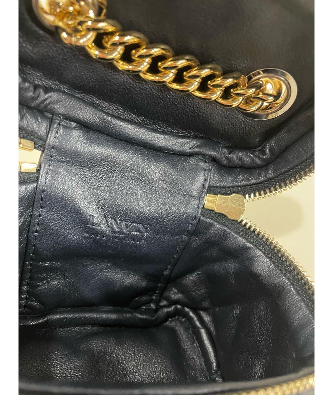 LANVIN Черная кожаная сумка через плечо, фото 3