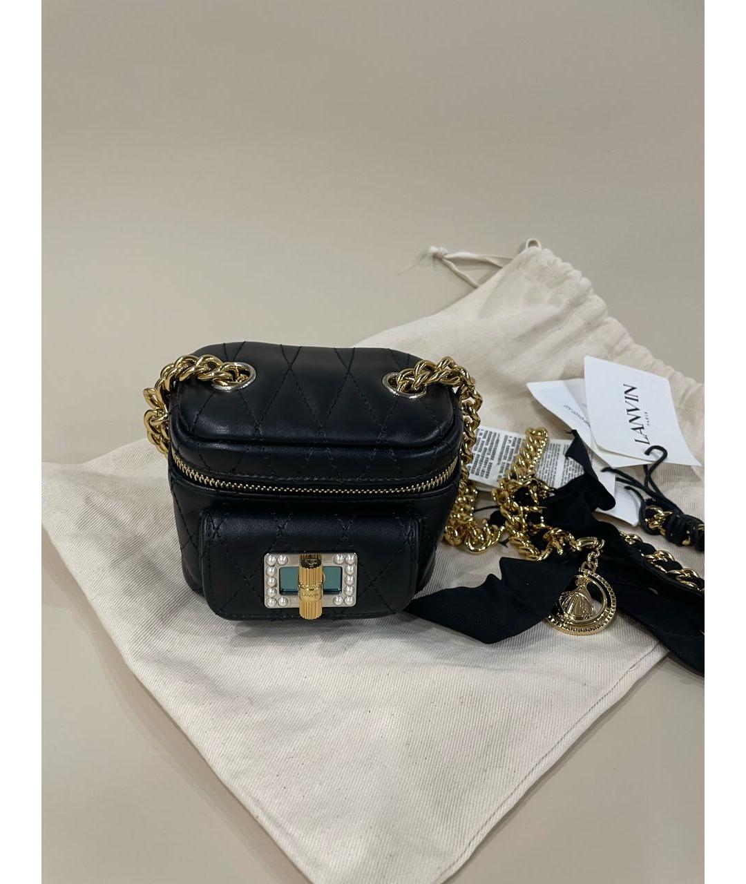 LANVIN Черная кожаная сумка через плечо, фото 9