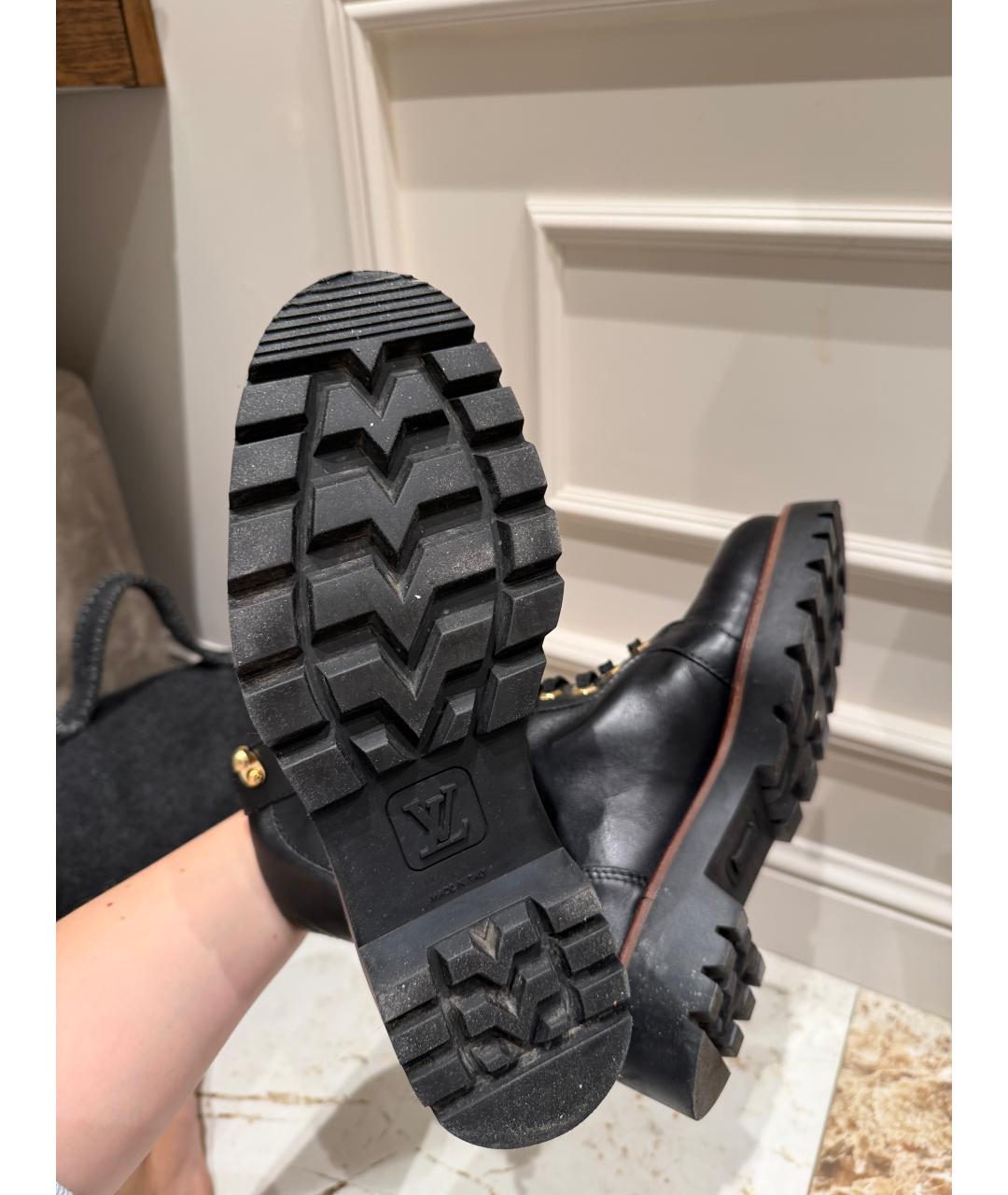 LOUIS VUITTON Черные кожаные ботинки, фото 5