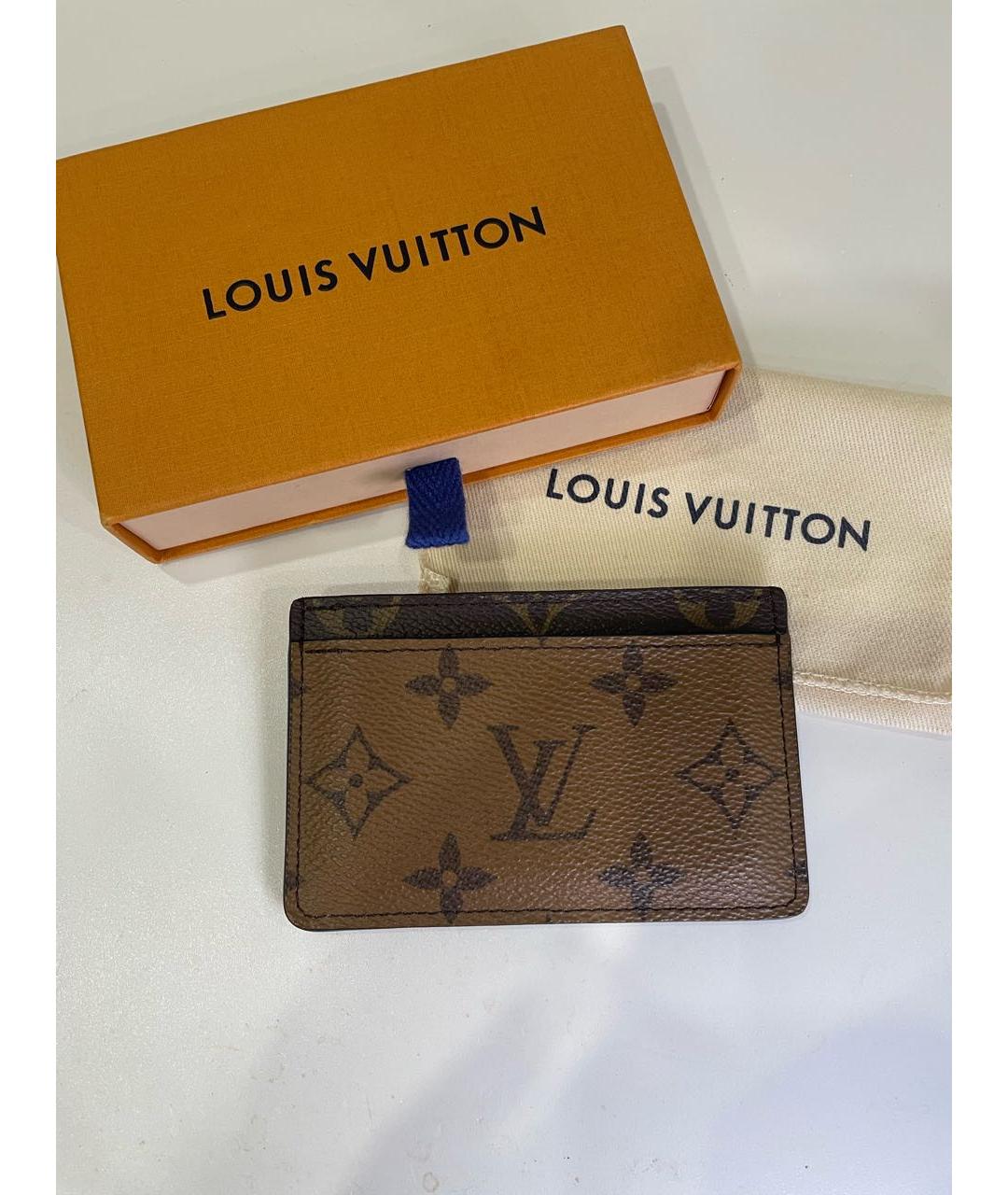 LOUIS VUITTON Коричневый кардхолдер, фото 5