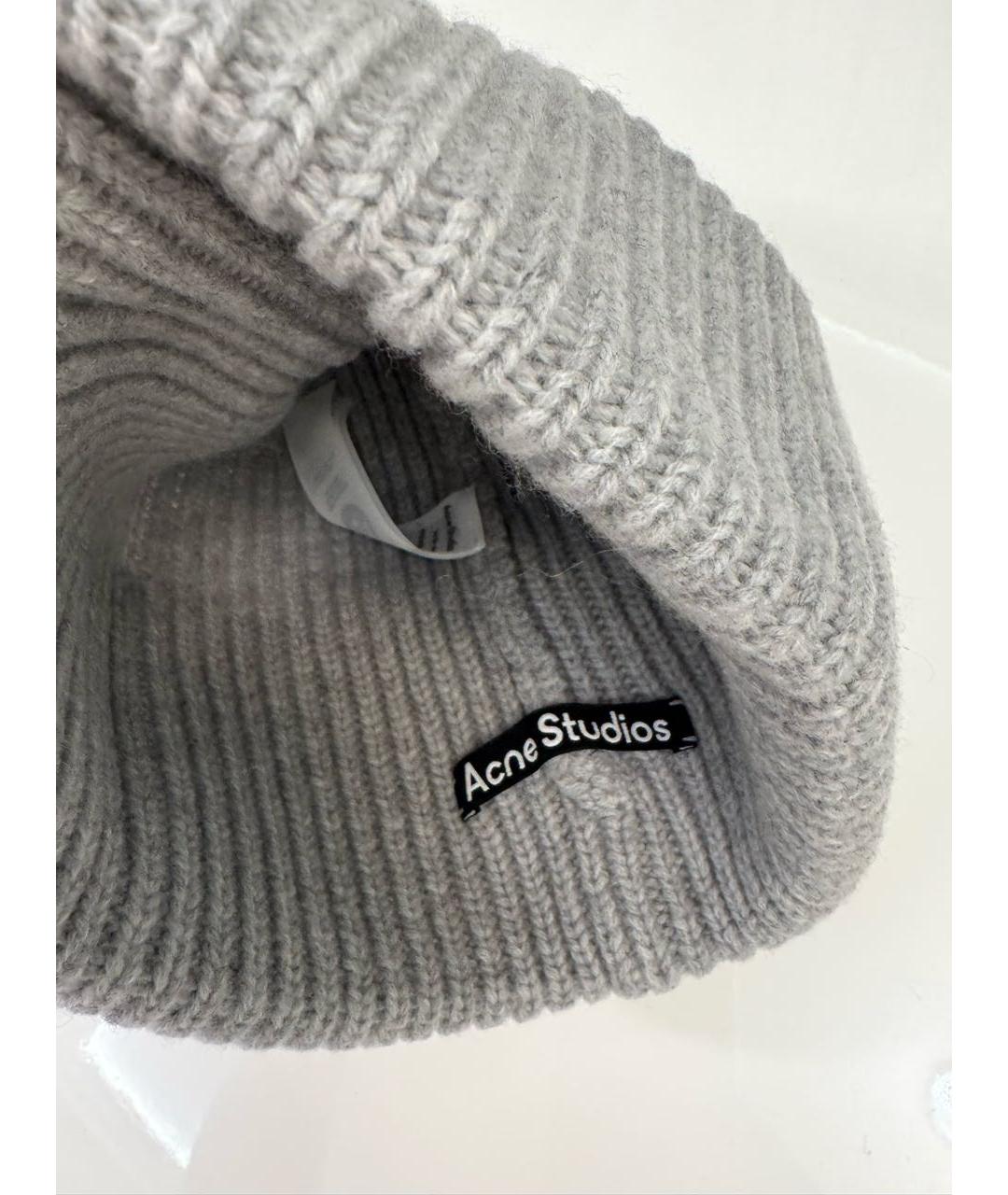 ACNE STUDIOS Серая шерстяная шапка, фото 5