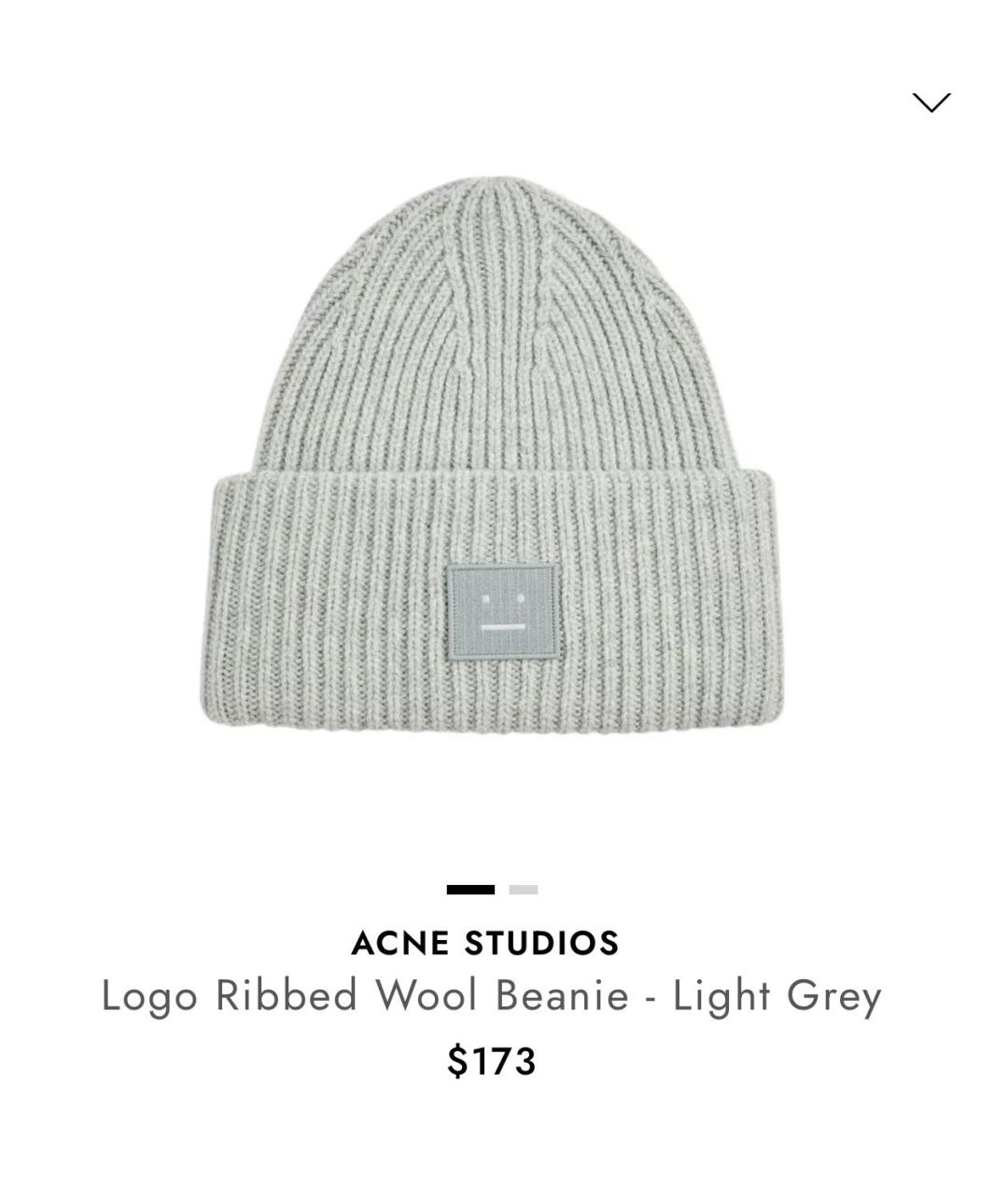 ACNE STUDIOS Серая шерстяная шапка, фото 6