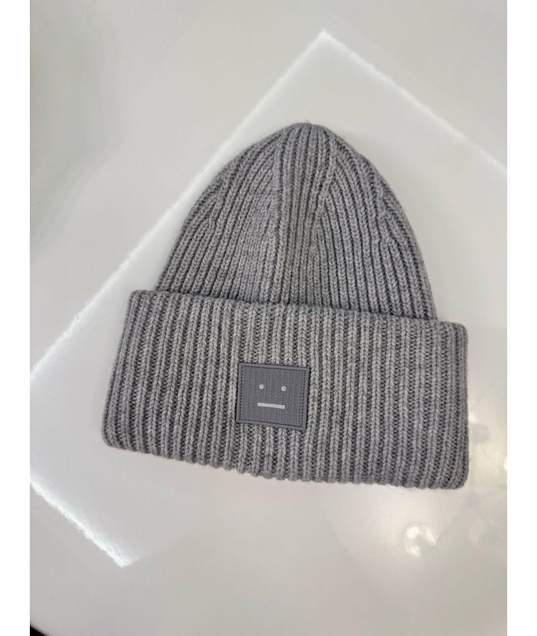 ACNE STUDIOS Серая шерстяная шапка, фото 3