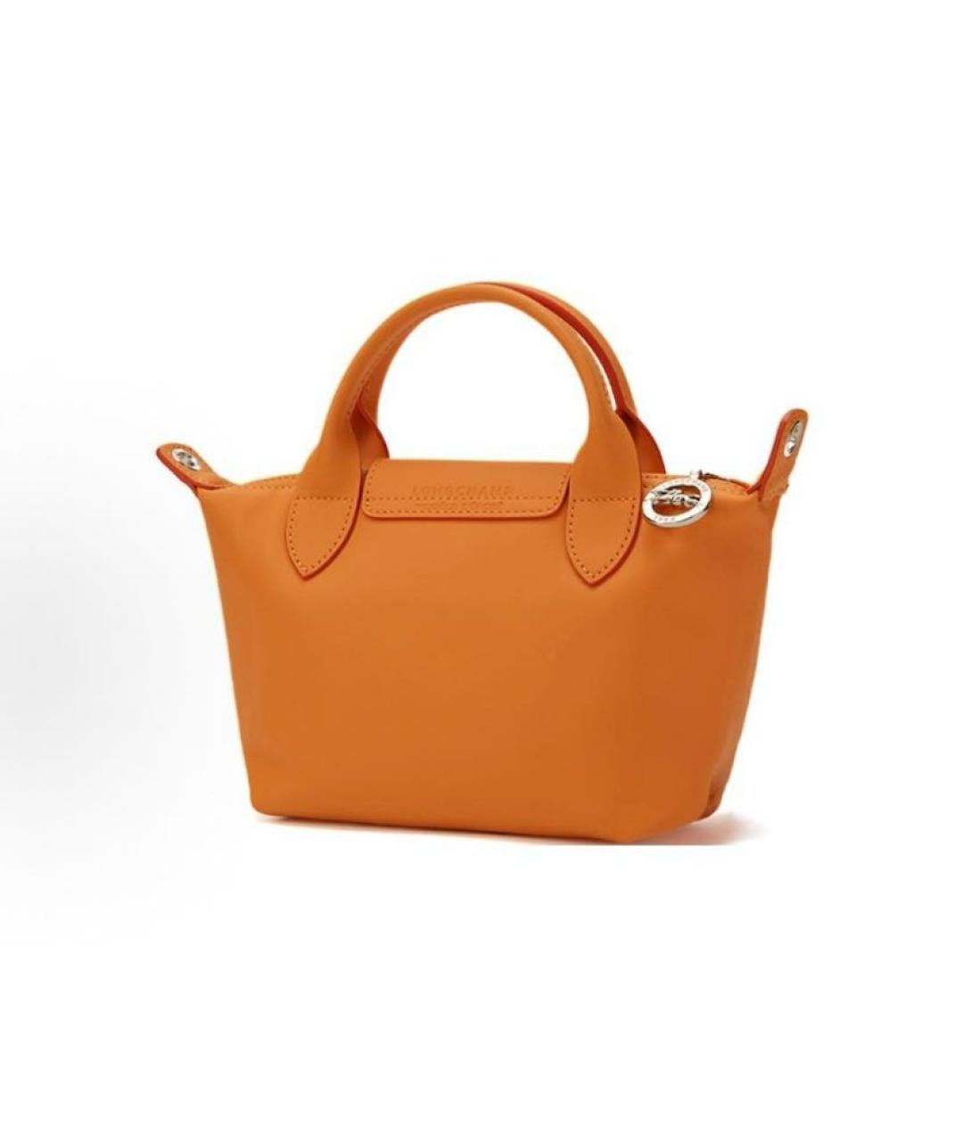 LONGCHAMP Оранжевая кожаная сумка с короткими ручками, фото 2