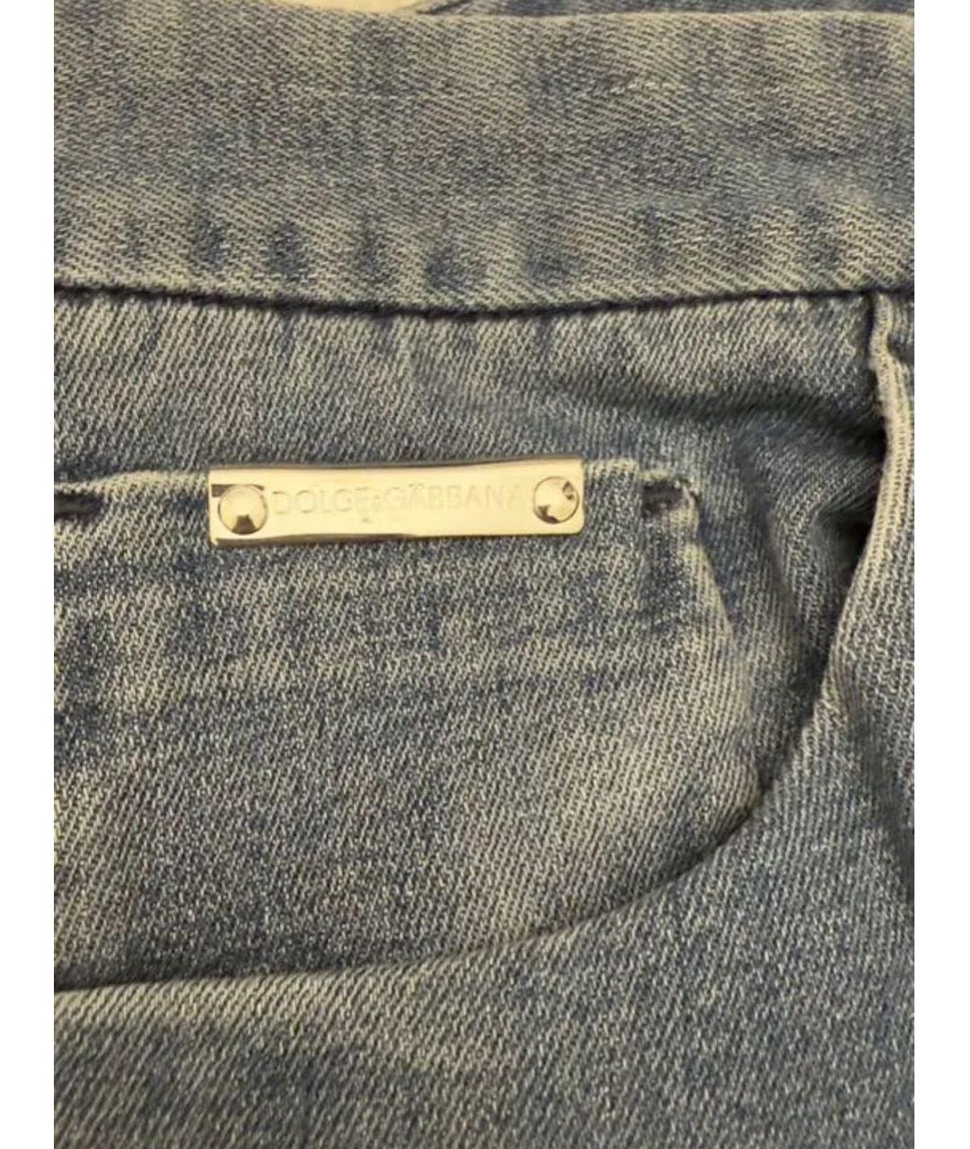 DOLCE&GABBANA Синие хлопковые джинсы клеш, фото 5