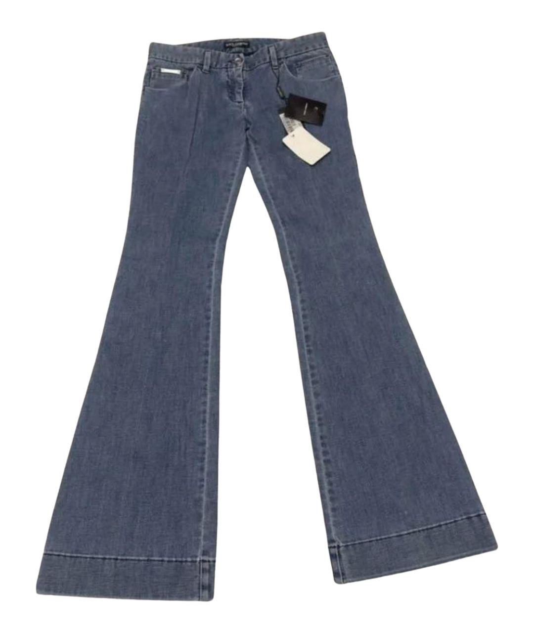 DOLCE&GABBANA Синие хлопковые джинсы клеш, фото 1