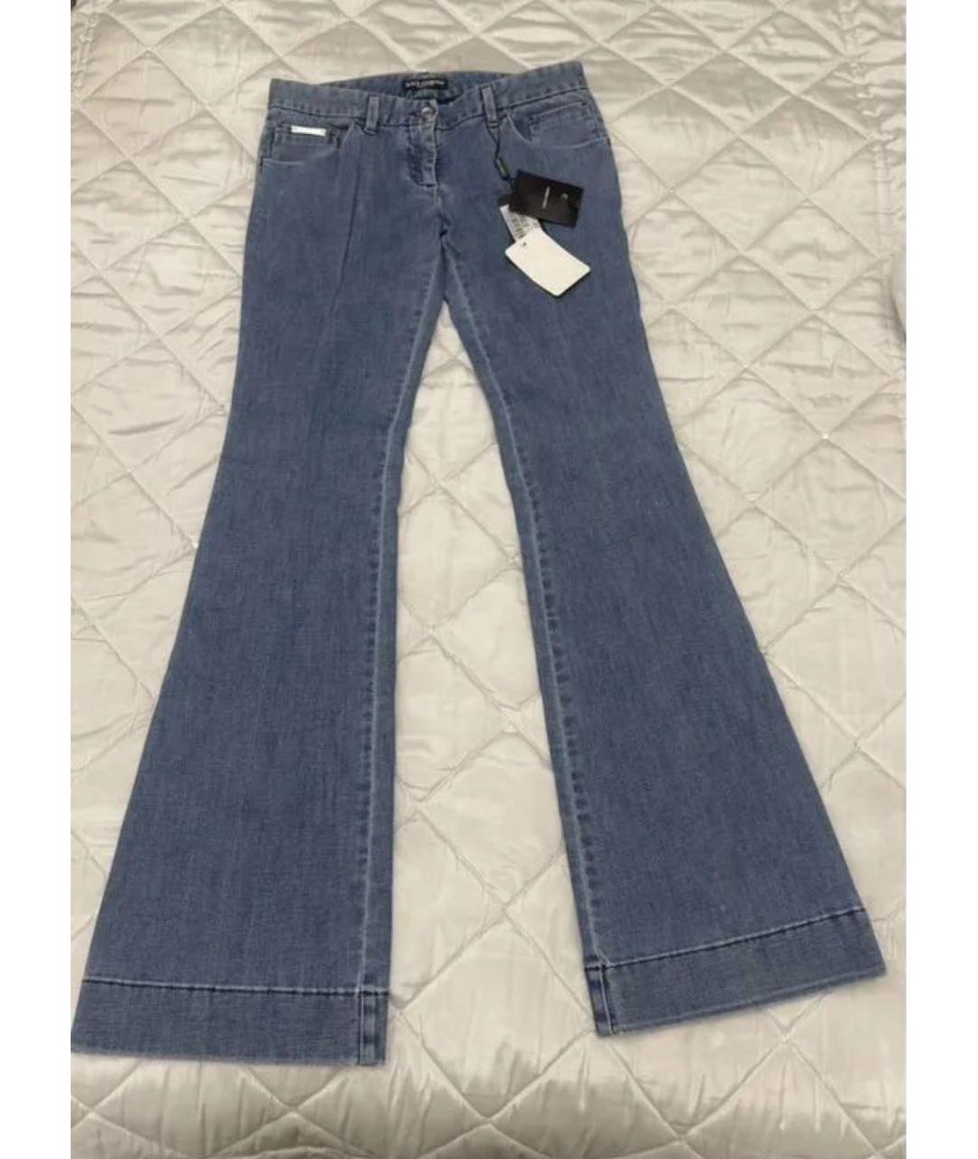 DOLCE&GABBANA Синие хлопковые джинсы клеш, фото 6