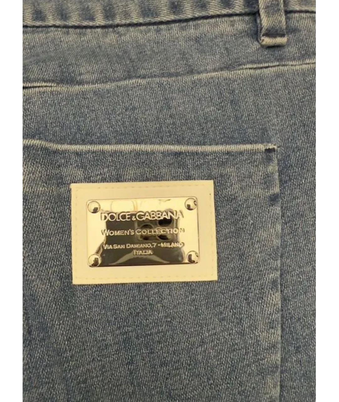 DOLCE&GABBANA Синие хлопковые джинсы клеш, фото 4