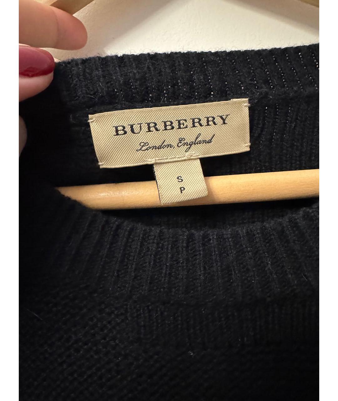 BURBERRY Черный кашемировый джемпер / свитер, фото 3