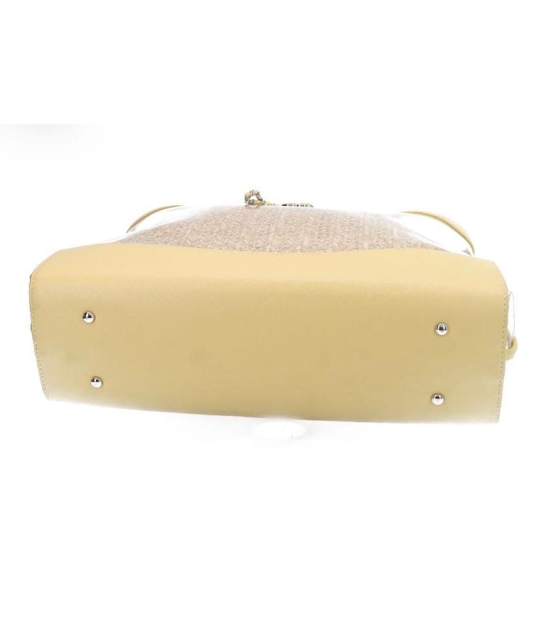 CHANEL Желтая кожаная сумка с короткими ручками, фото 4