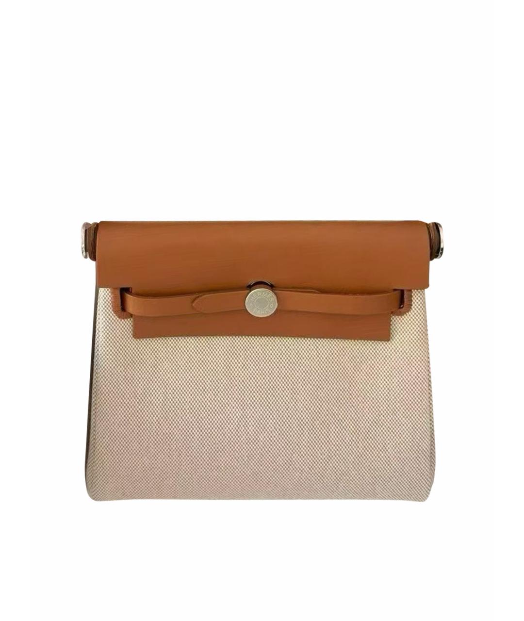 HERMES Коричневая твиловая сумка через плечо, фото 1