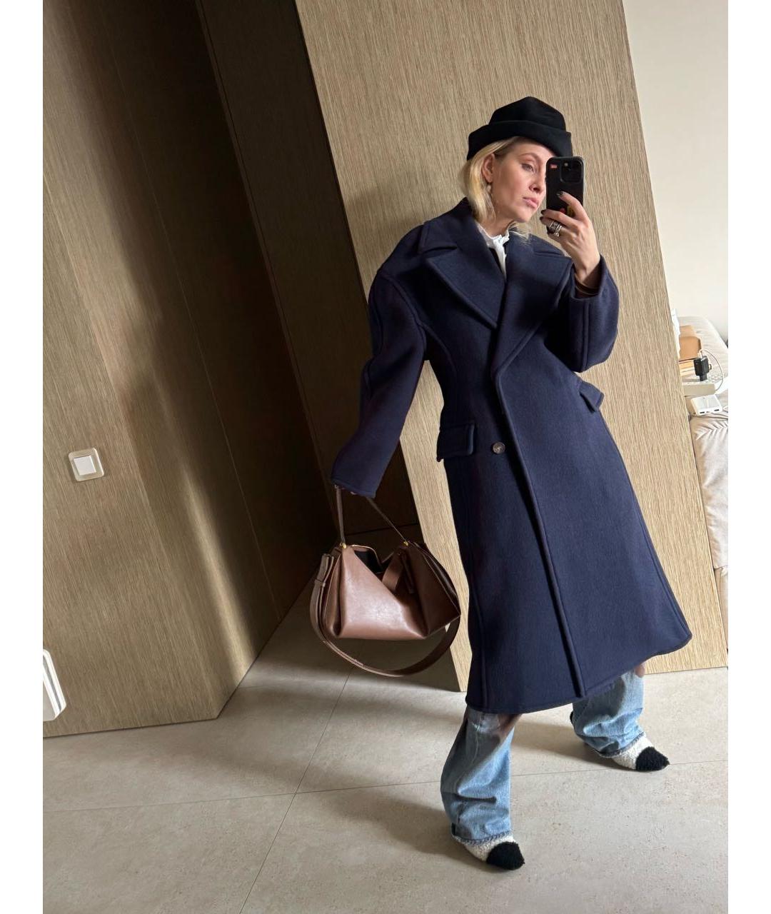 ACNE STUDIOS Темно-синее шерстяное пальто, фото 5