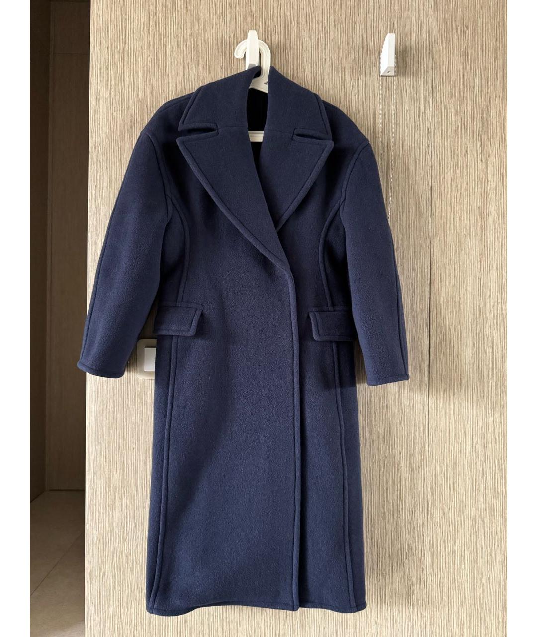 ACNE STUDIOS Темно-синее шерстяное пальто, фото 9