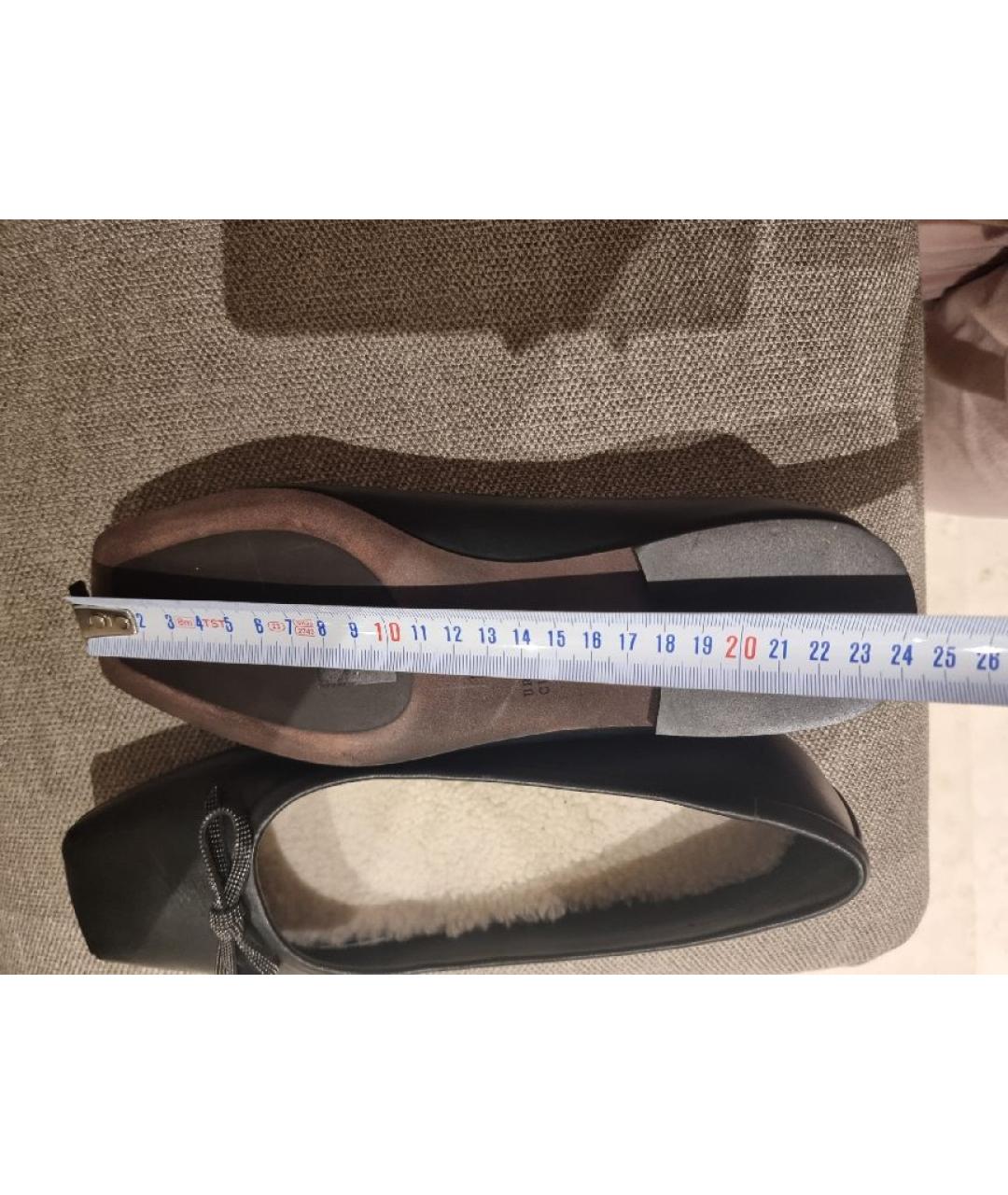 BRUNELLO CUCINELLI Черные кожаные балетки, фото 9