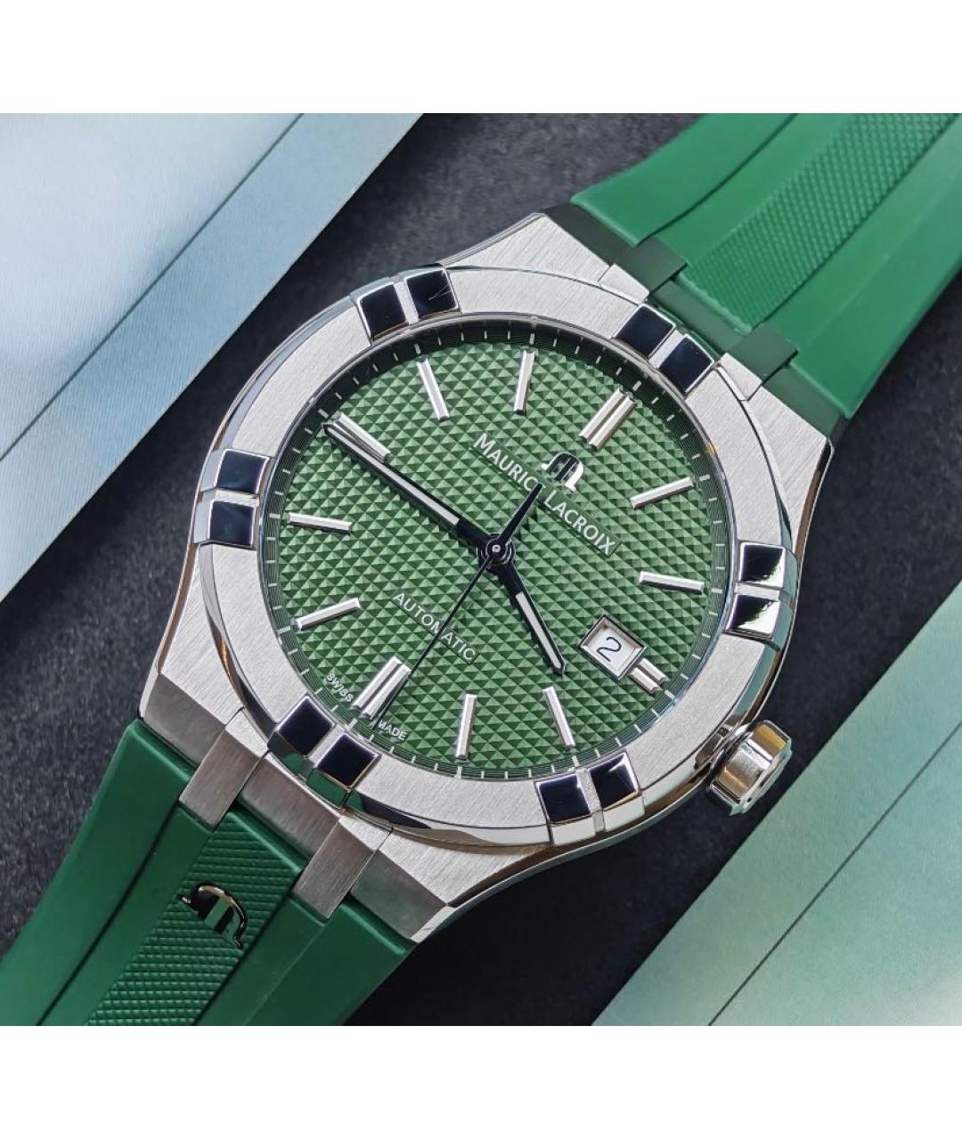 MAURICE LACROIX Зеленые стальные часы, фото 7