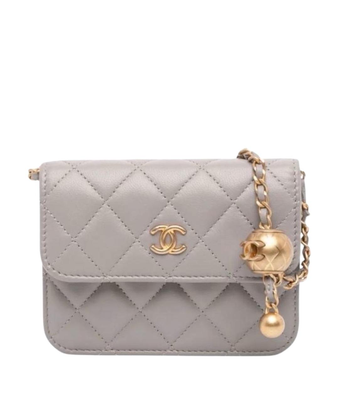 CHANEL Серая кожаная сумка через плечо, фото 1