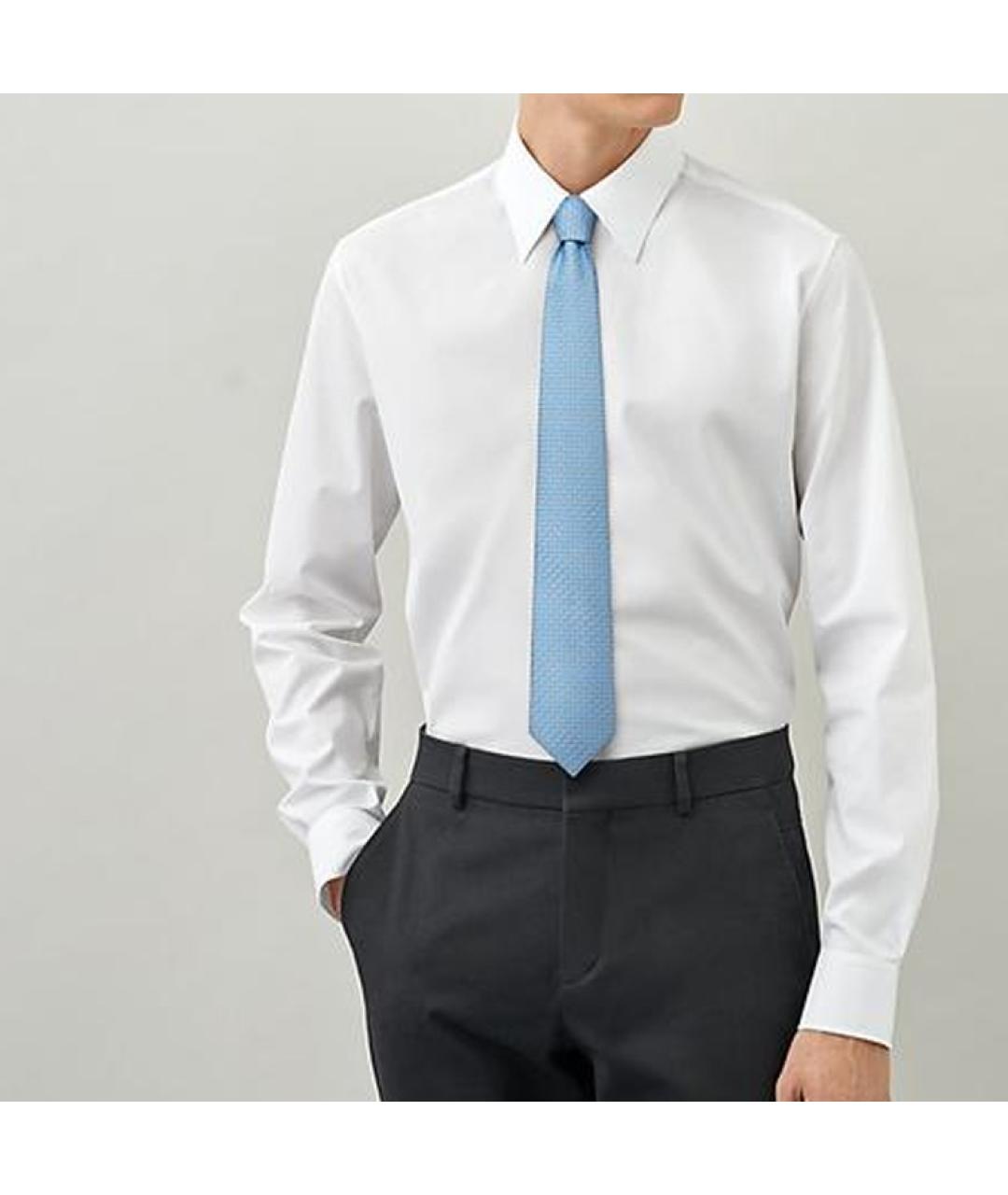 HERMES Голубой шелковый галстук, фото 2