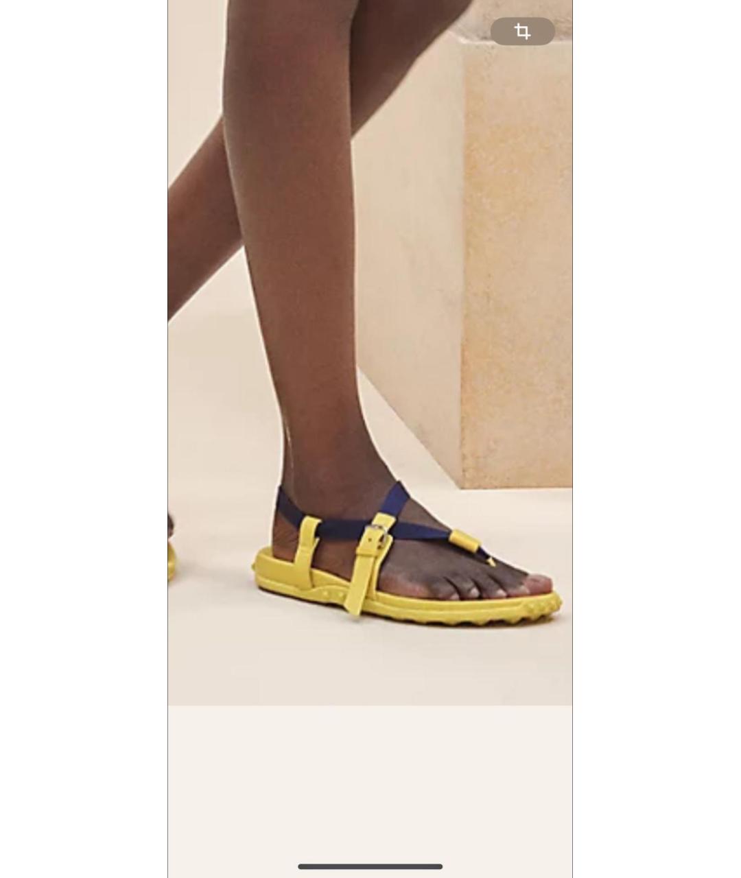 HERMES Коричневые текстильные сандалии, фото 7