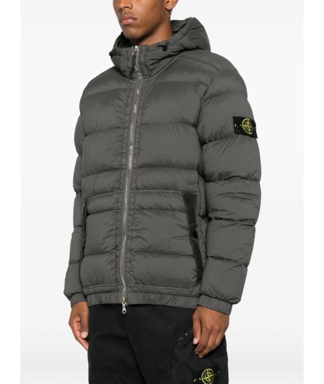 STONE ISLAND Серый пуховик, фото 4
