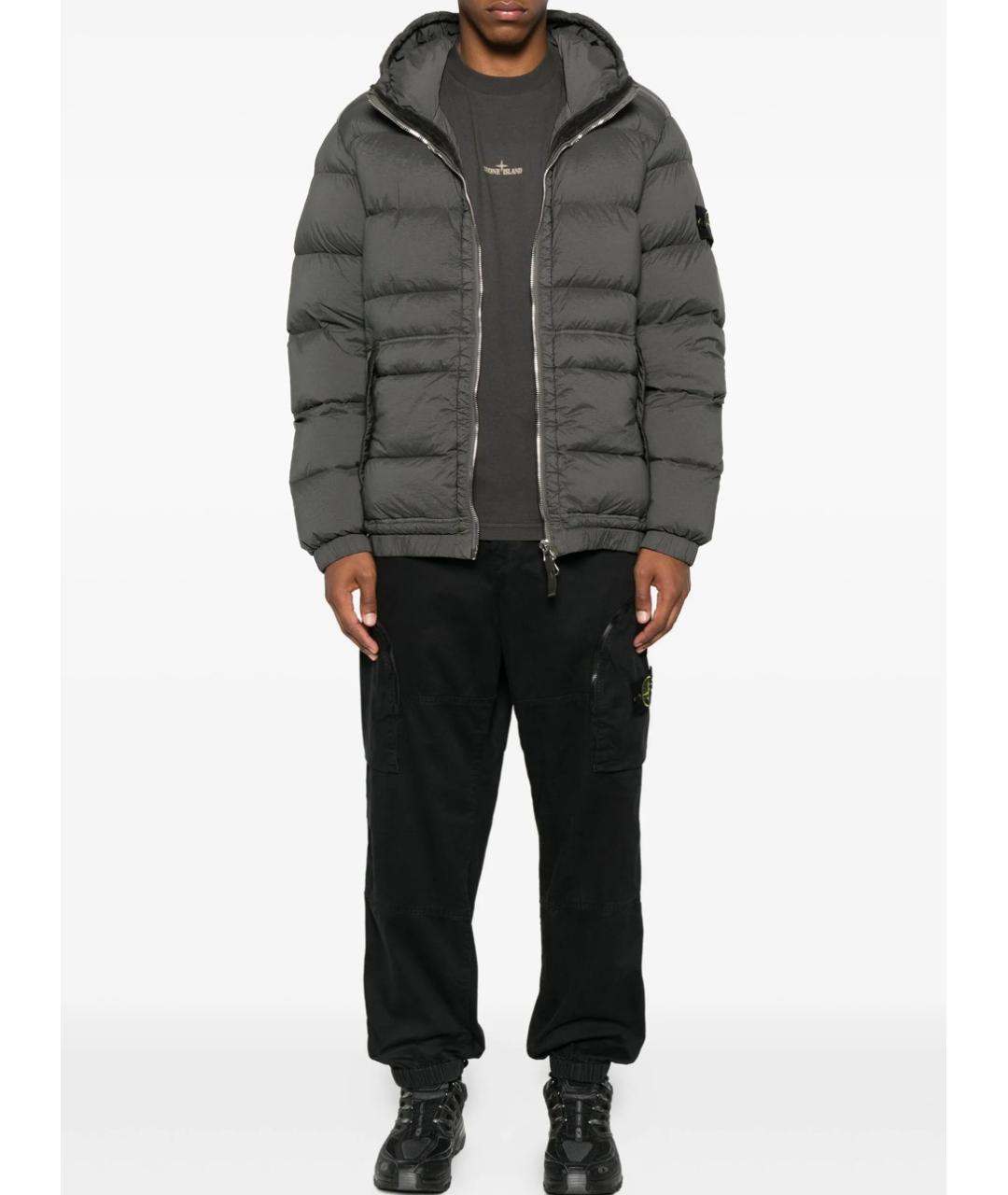 STONE ISLAND Серый пуховик, фото 6
