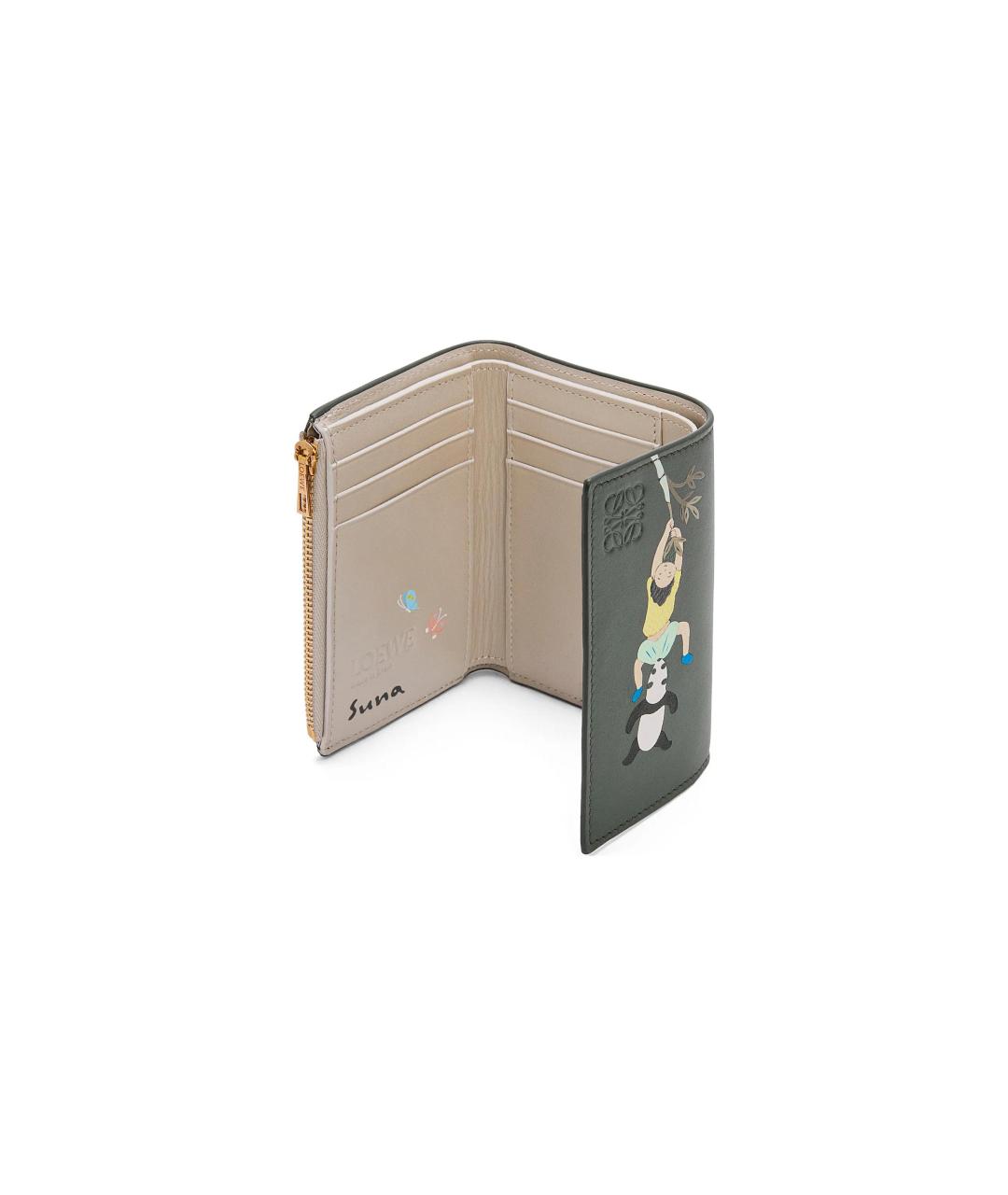 LOEWE Зеленый кожаный кошелек, фото 4