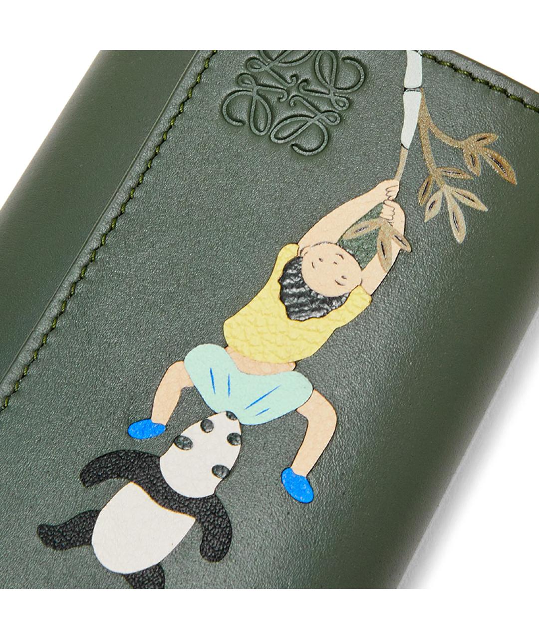 LOEWE Зеленый кожаный кошелек, фото 5