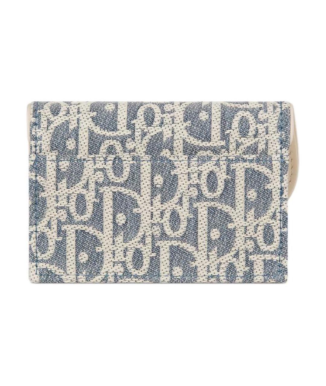 CHRISTIAN DIOR Синий кожаный кардхолдер, фото 3