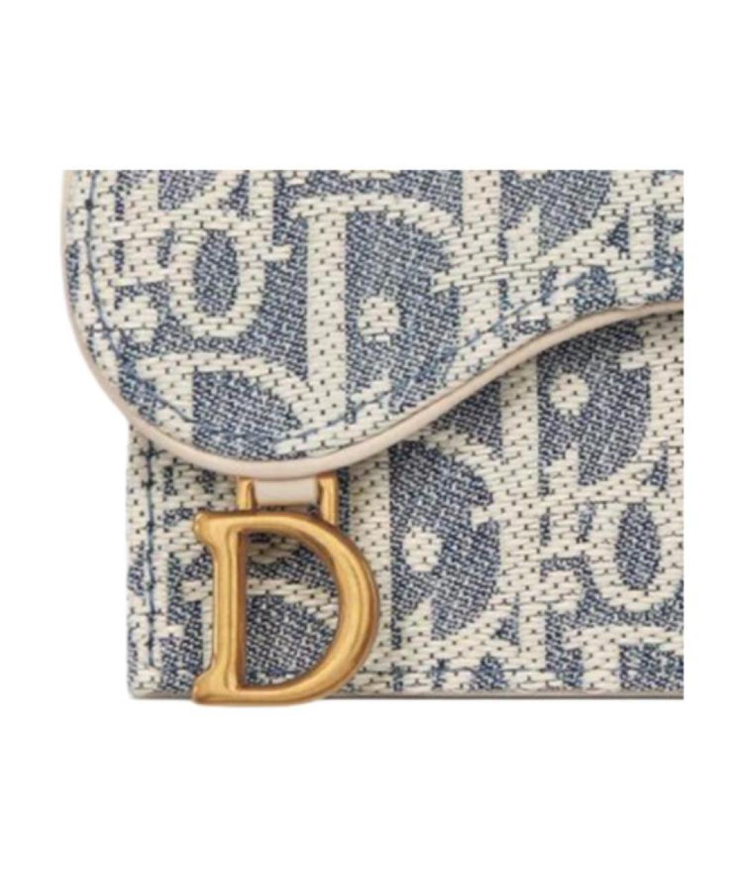 CHRISTIAN DIOR Синий кожаный кардхолдер, фото 5