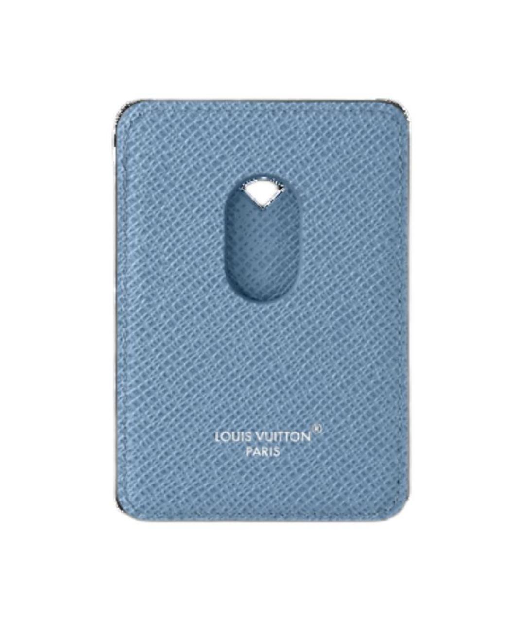 LOUIS VUITTON Голубой кожаный кардхолдер, фото 3