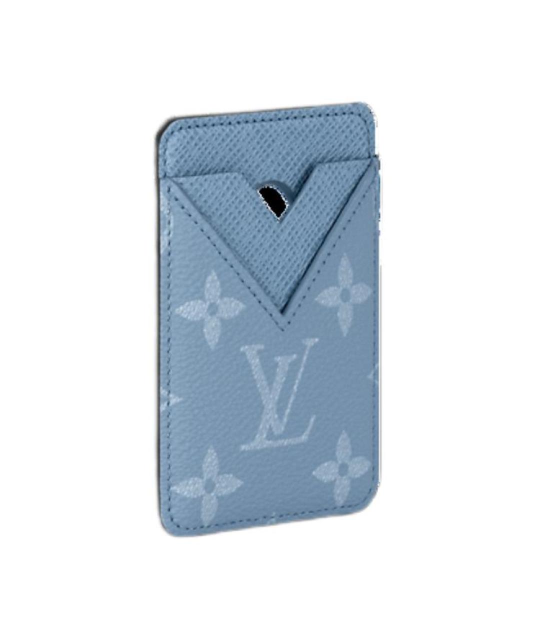 LOUIS VUITTON Голубой кожаный кардхолдер, фото 2