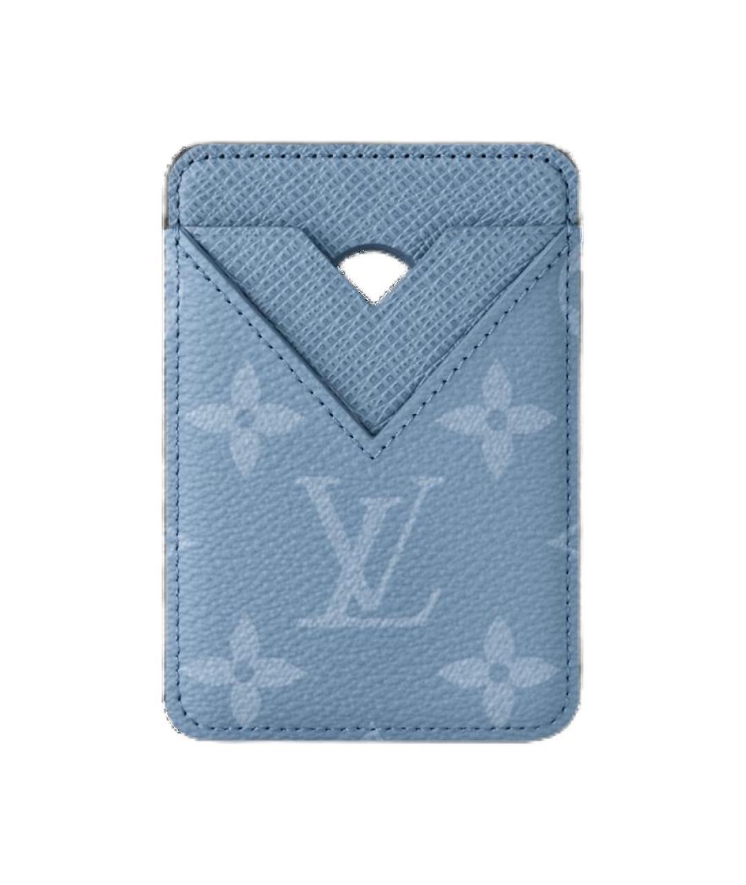 LOUIS VUITTON Голубой кожаный кардхолдер, фото 1