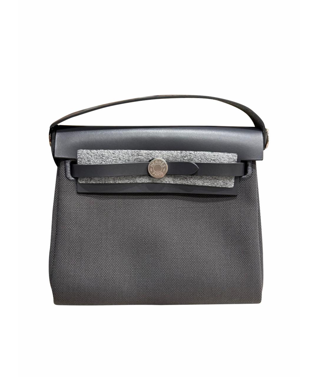 HERMES Серая тканевая сумка через плечо, фото 1