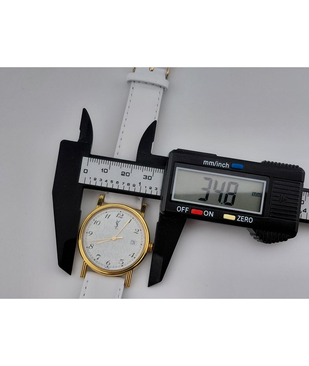 SAINT LAURENT Золотые металлические часы, фото 8