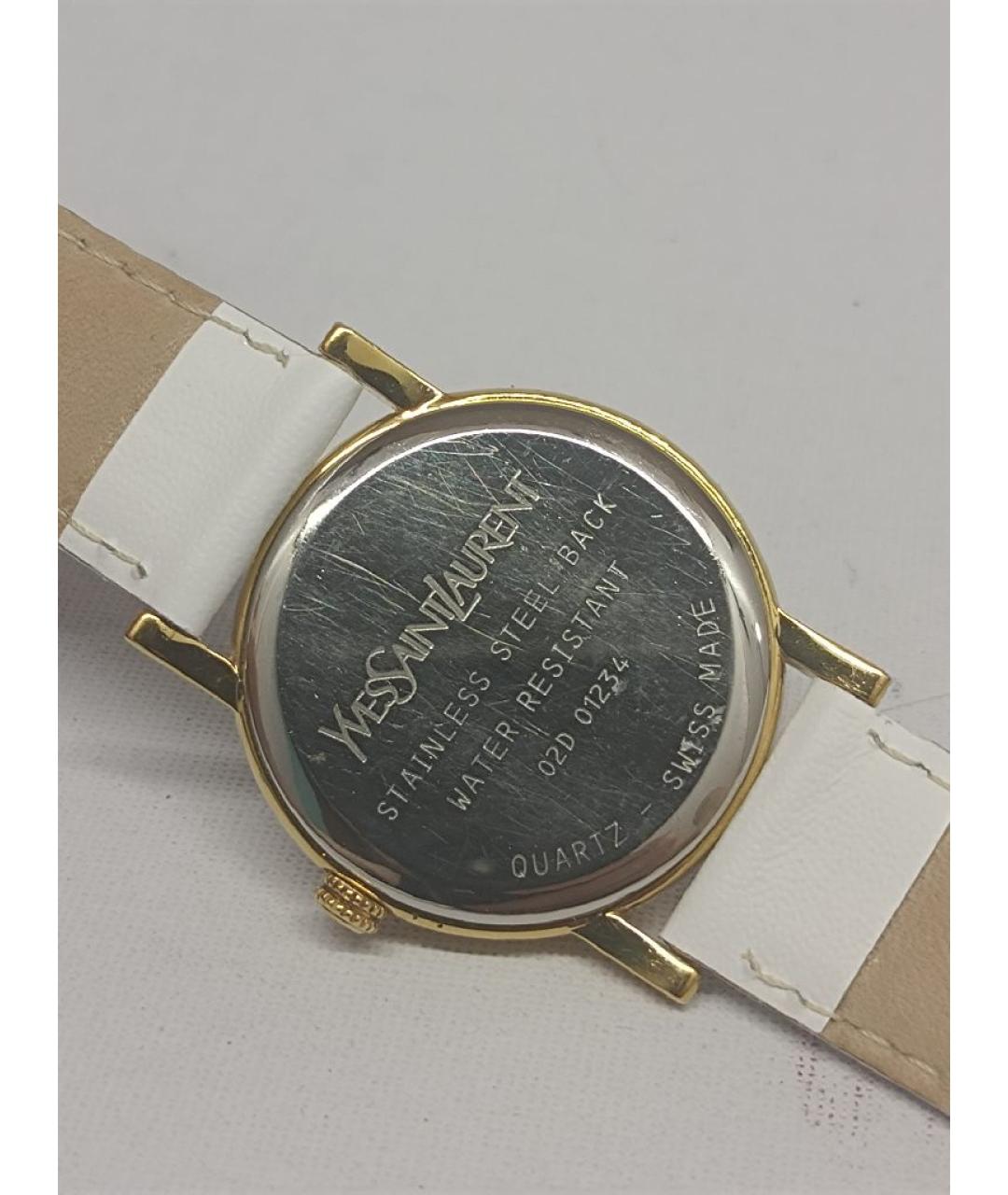 SAINT LAURENT Золотые металлические часы, фото 7