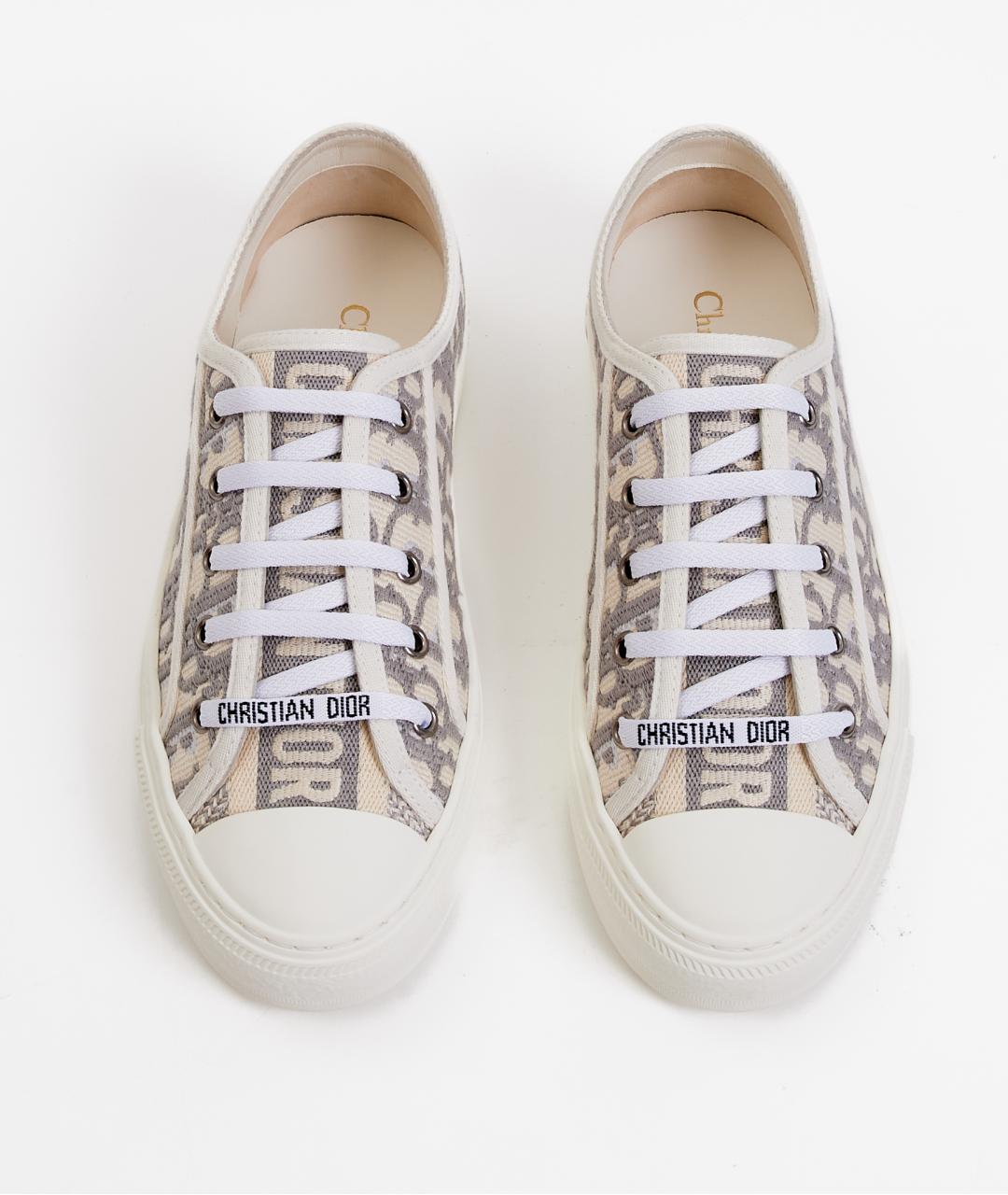 CHRISTIAN DIOR Бежевые текстильные кеды, фото 6
