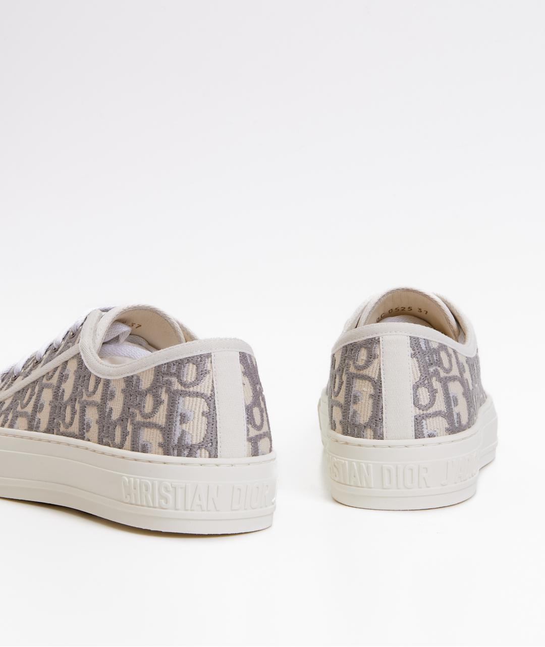 CHRISTIAN DIOR Бежевые текстильные кеды, фото 4