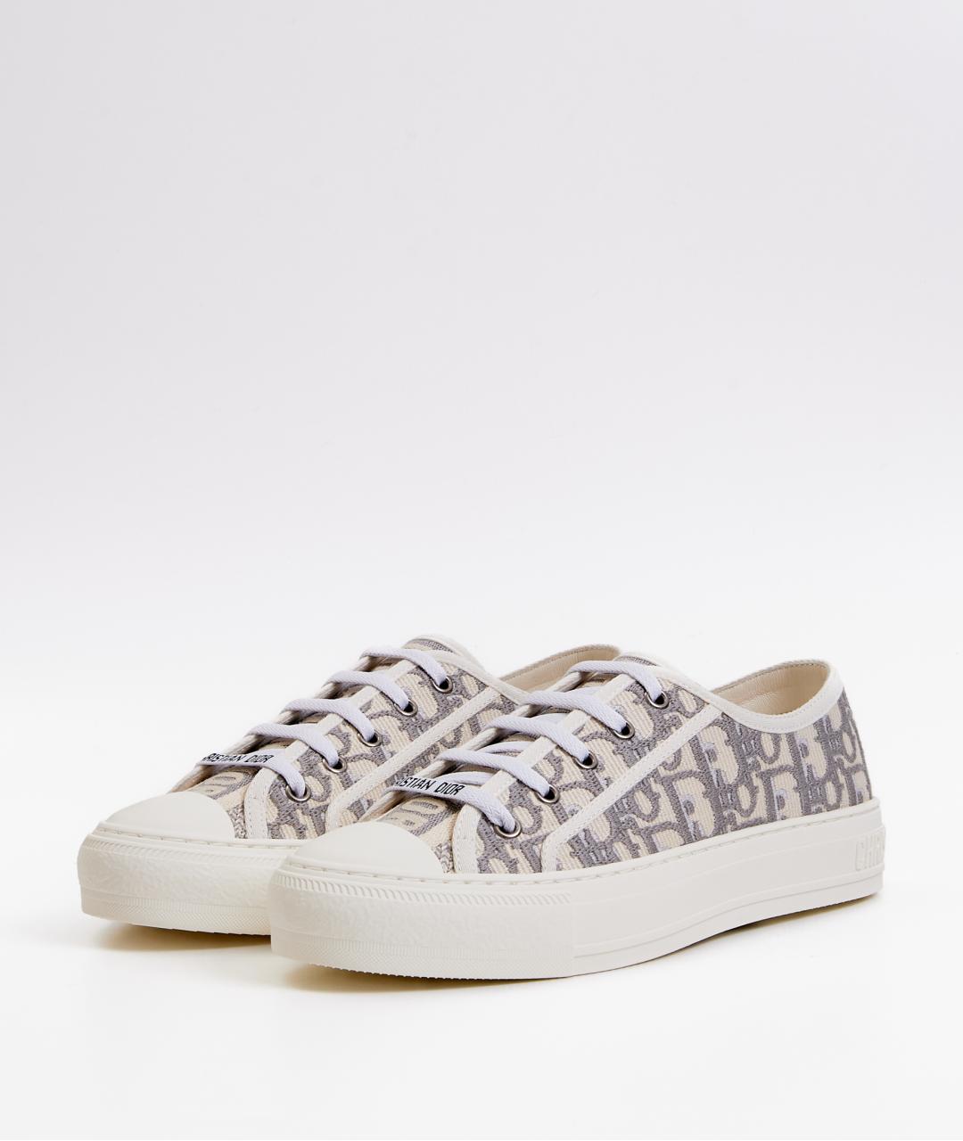 CHRISTIAN DIOR Бежевые текстильные кеды, фото 2