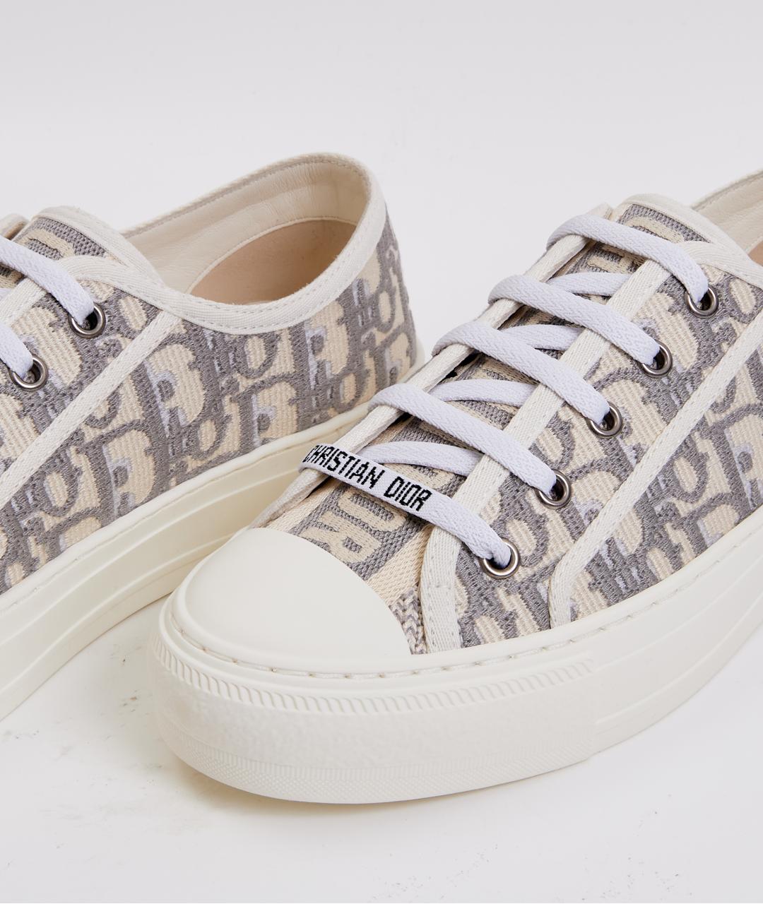 CHRISTIAN DIOR Бежевые текстильные кеды, фото 5
