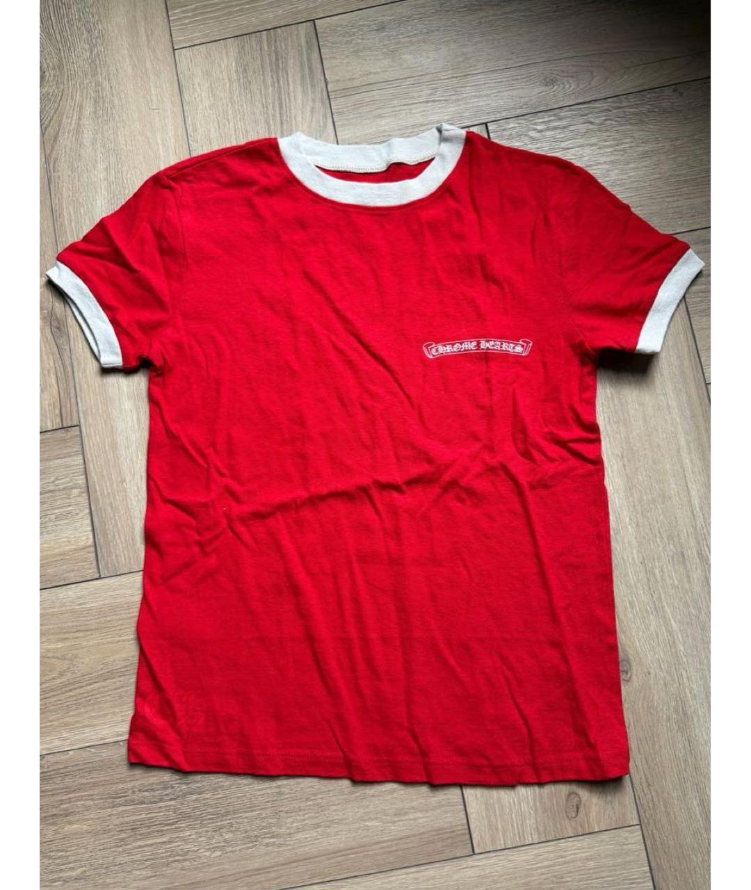CHROME HEARTS Красная хлопковая футболка, фото 4