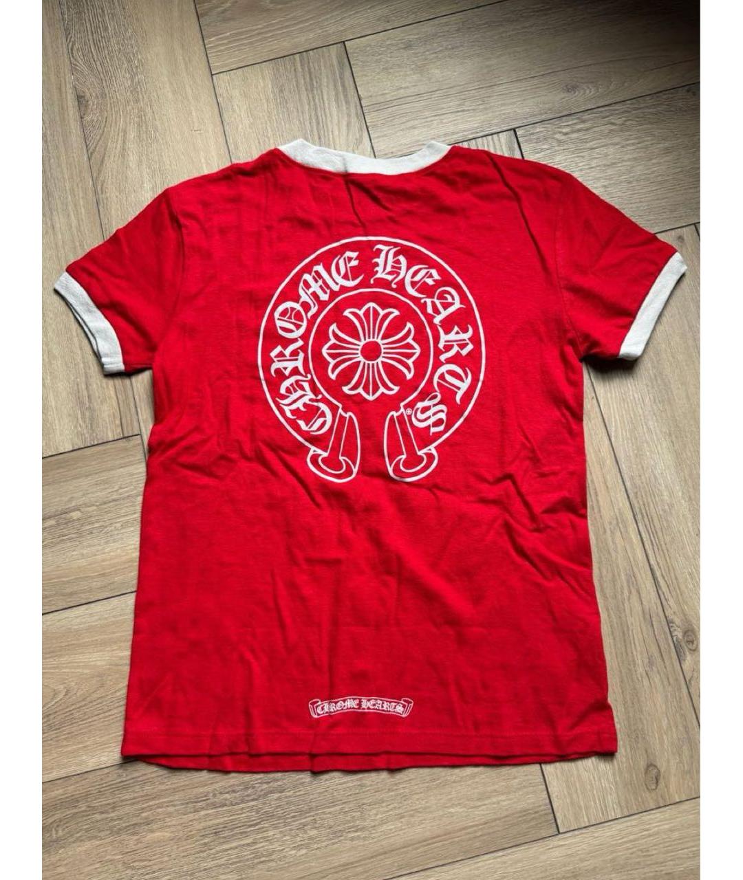 CHROME HEARTS Красная хлопковая футболка, фото 2