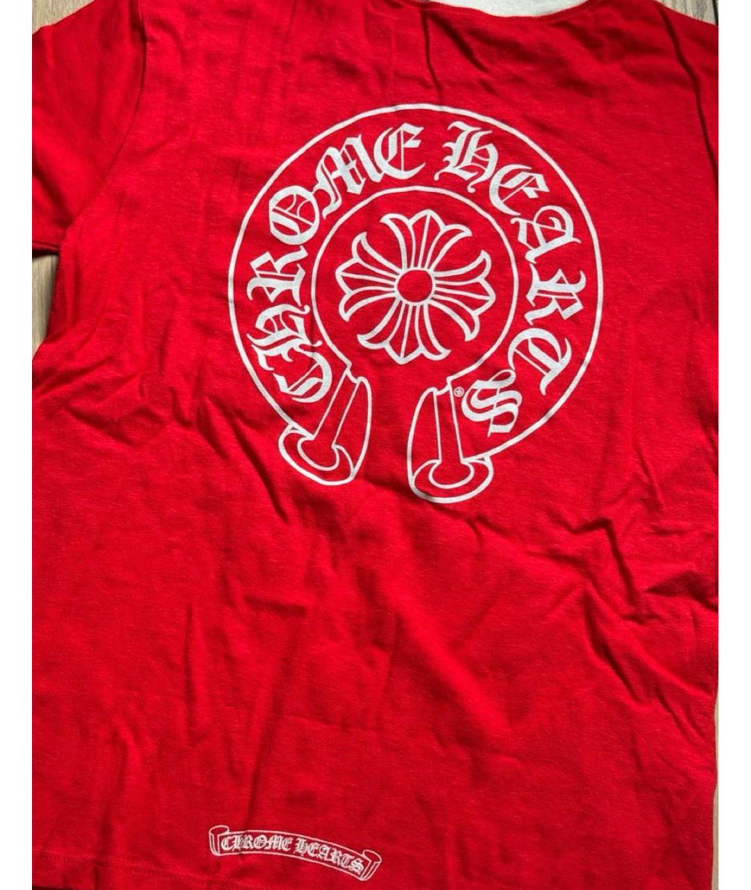 CHROME HEARTS Красная хлопковая футболка, фото 3