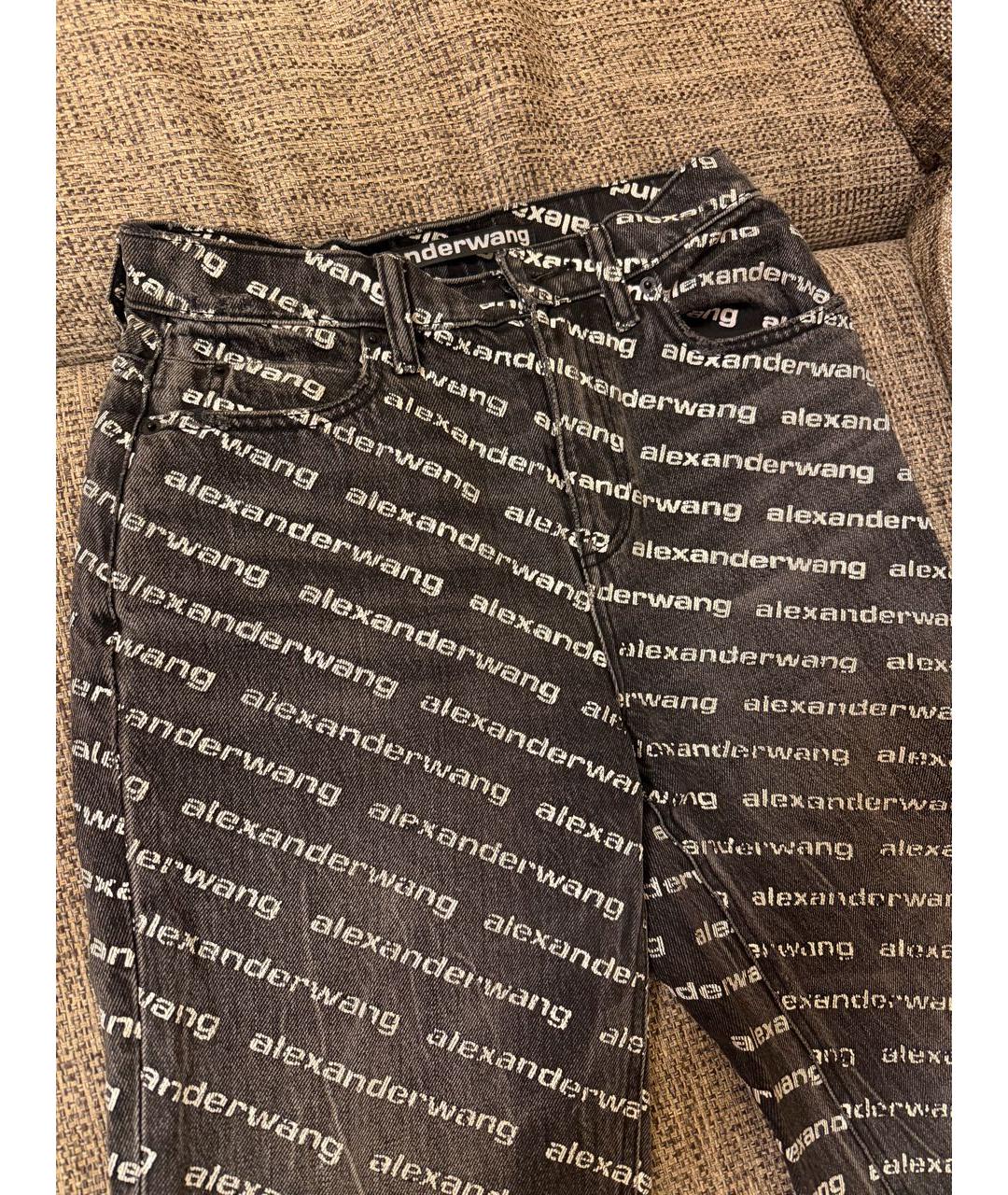 ALEXANDER WANG Черные хлопковые прямые джинсы, фото 2